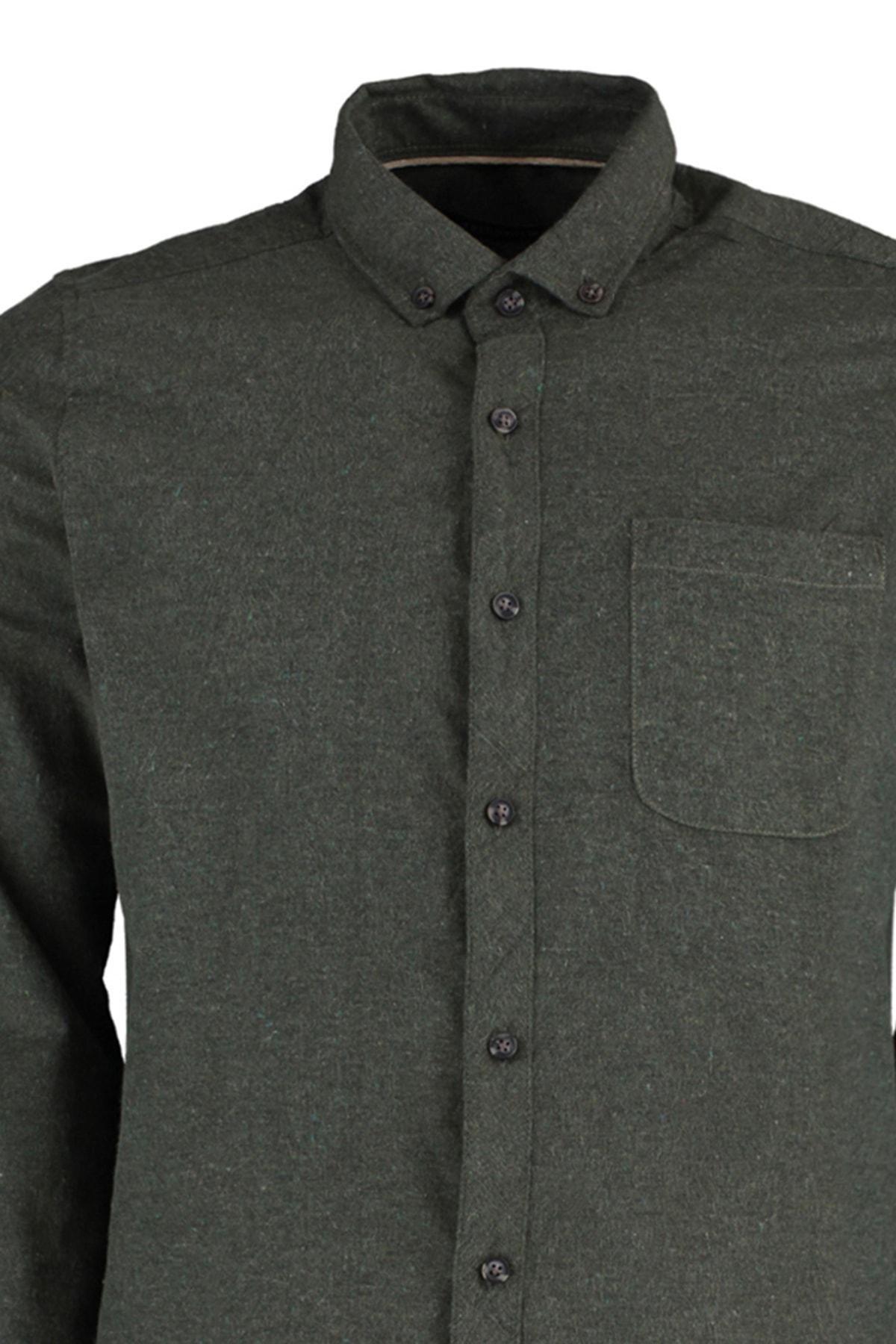Green Slim Fit Single Pocket-Shirt, , large image number 6