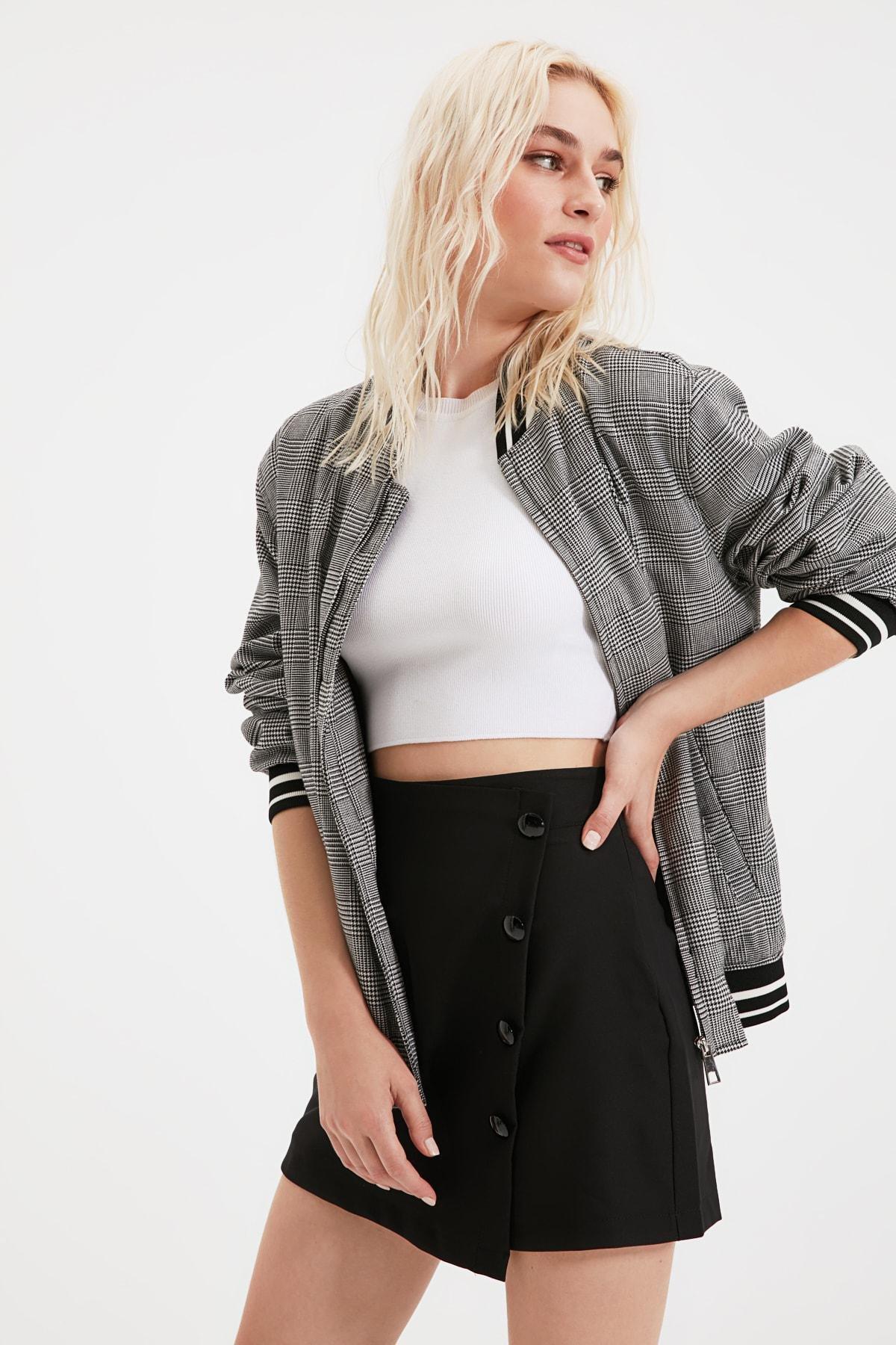 Black High Waist Shorts, , large image number 0