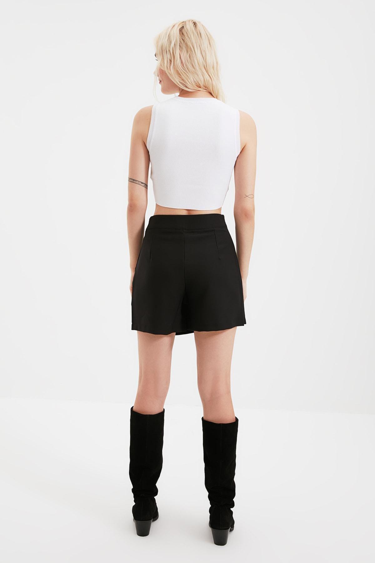 Black High Waist Shorts, , large image number 3