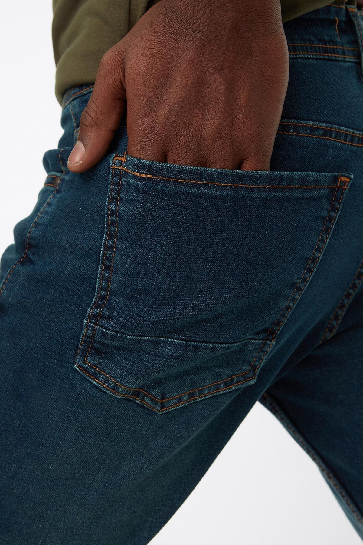 Navy Slim Denim Jeans, Dark blue, large image number 3