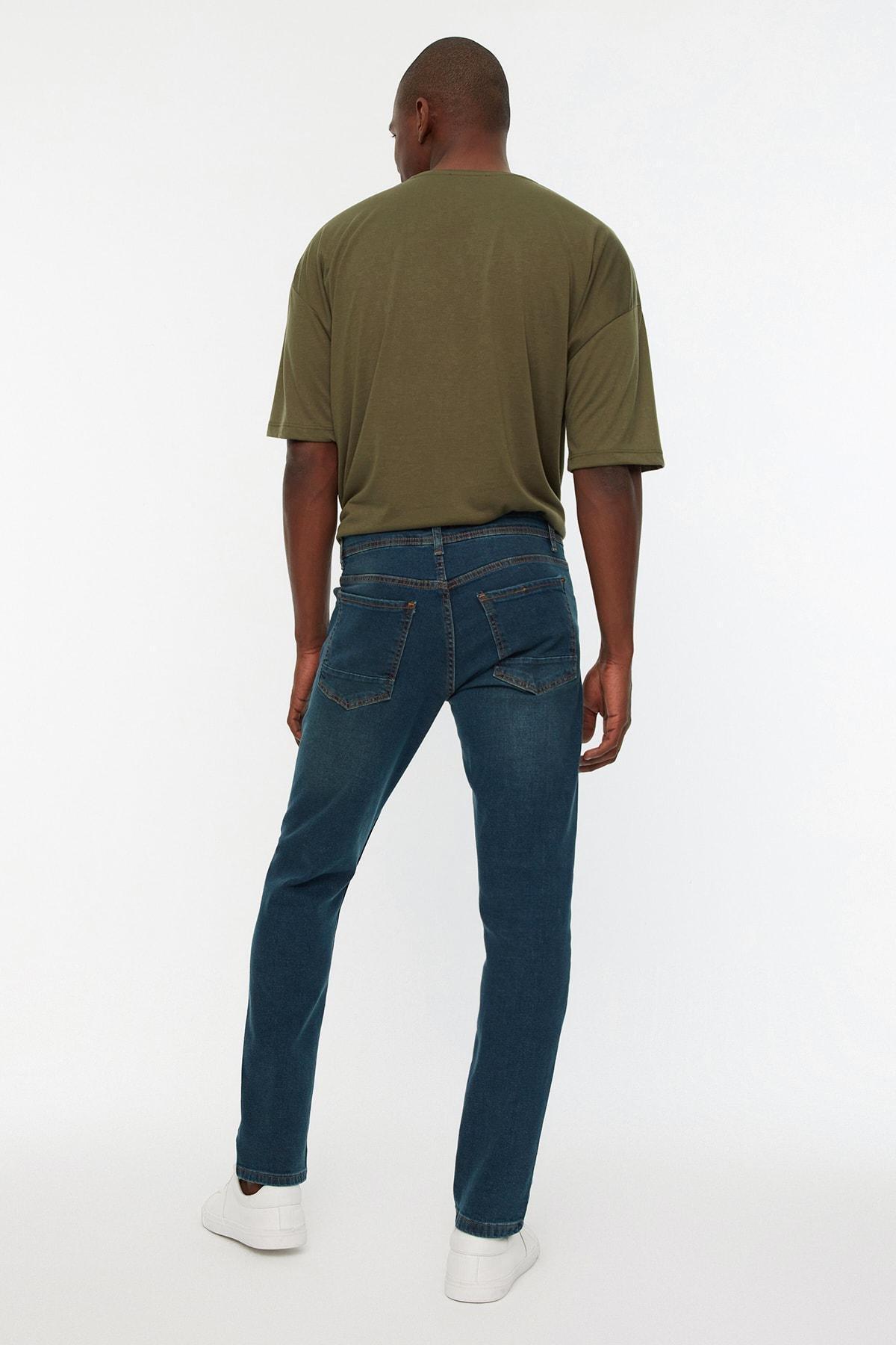 Navy Slim Denim Jeans, , large image number 4