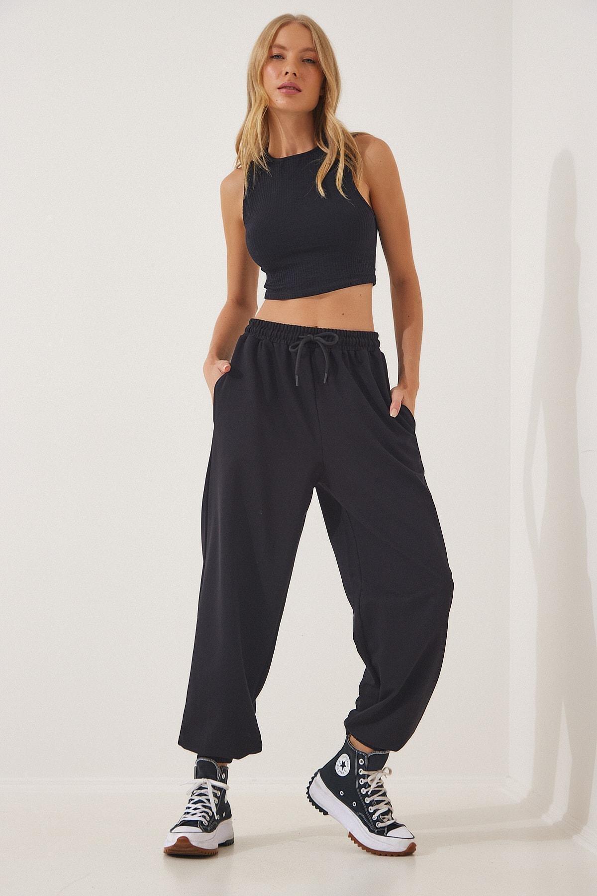 Black Jogger Sweatpants, , large image number 0