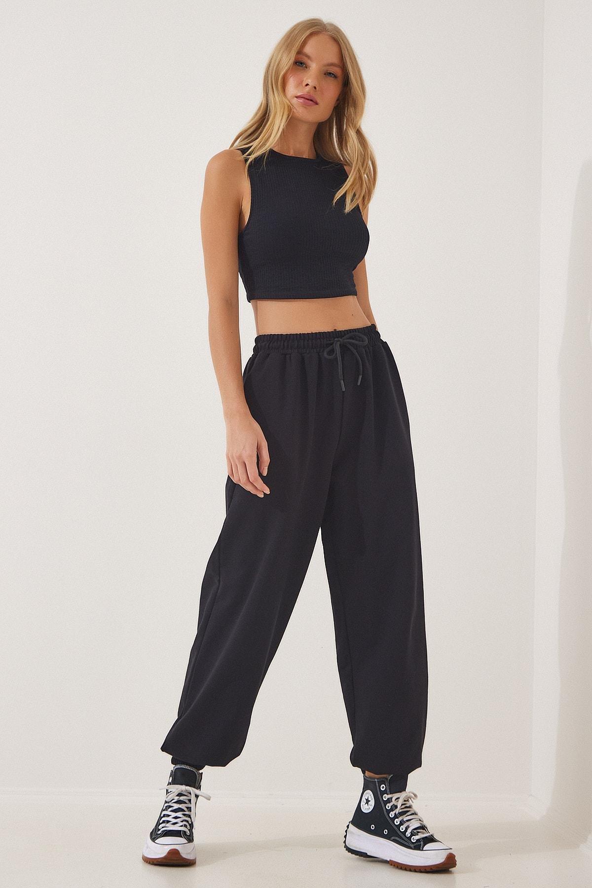 Black Jogger Sweatpants, , large image number 2