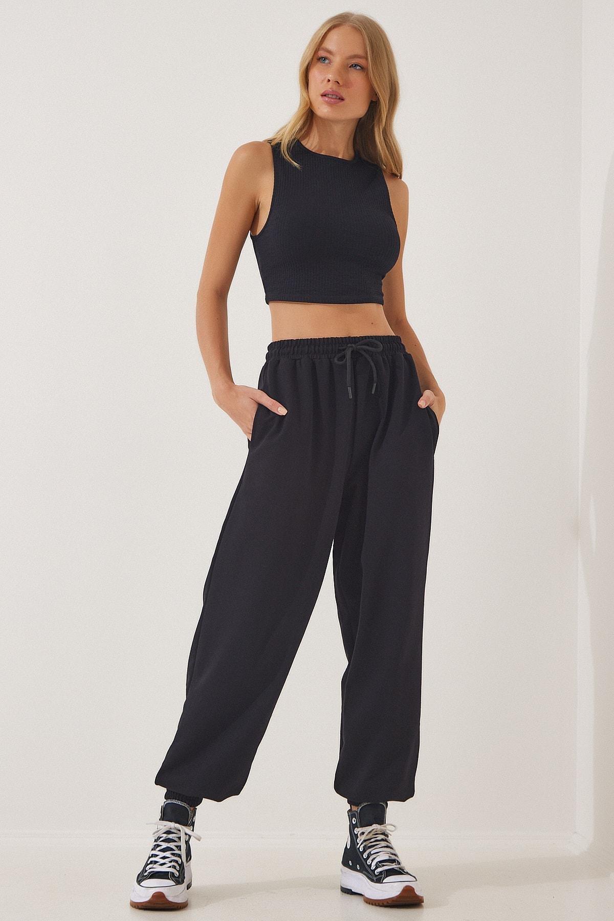 Black Jogger Sweatpants, , large image number 3