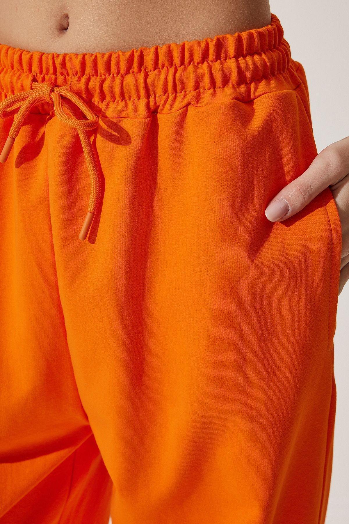 Orange Baggy Jogging Sweatpants, Orange, large image number 6