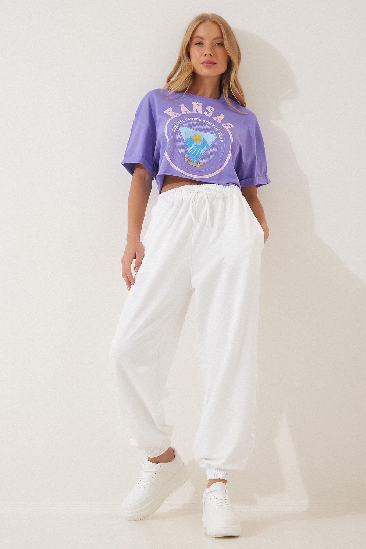 White Jogger Sweatpants, , large image number 1