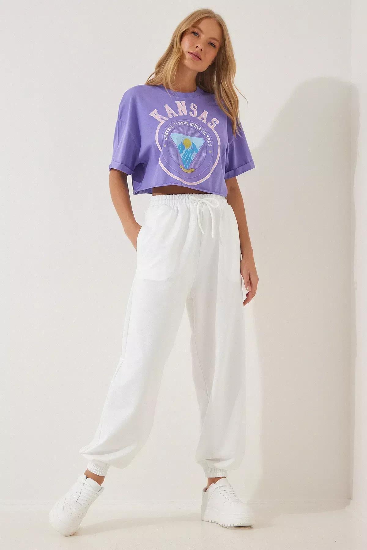 White Jogger Sweatpants, White, large image number 5