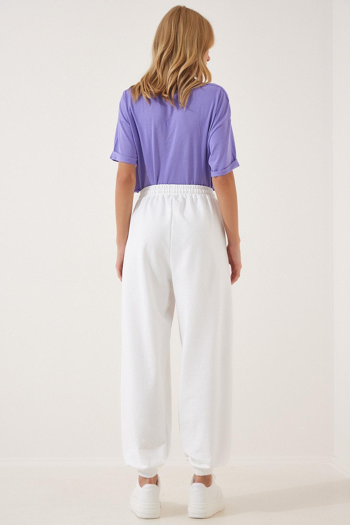 White Jogger Sweatpants, White, large image number 6