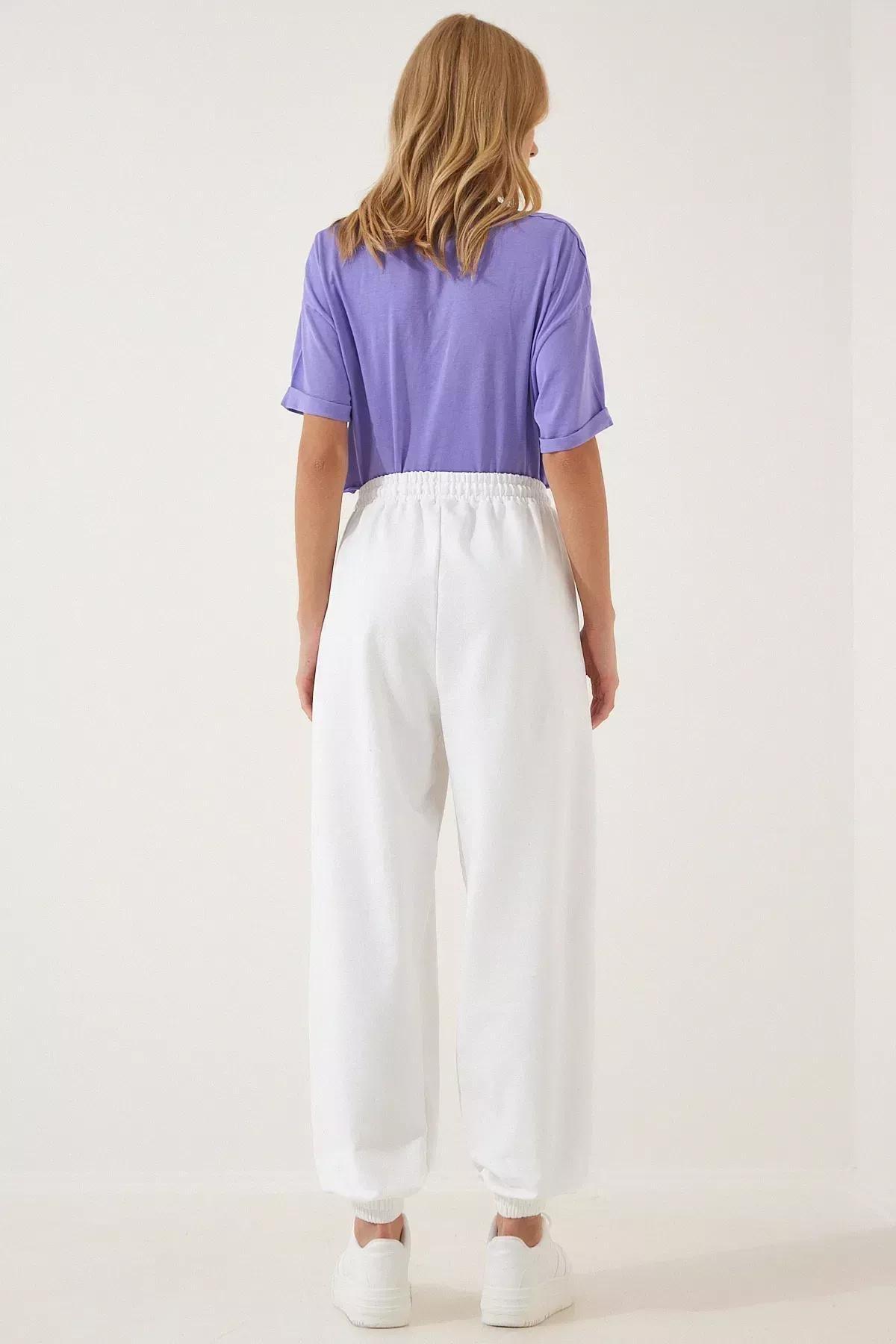 White Jogger Sweatpants, White, large image number 7