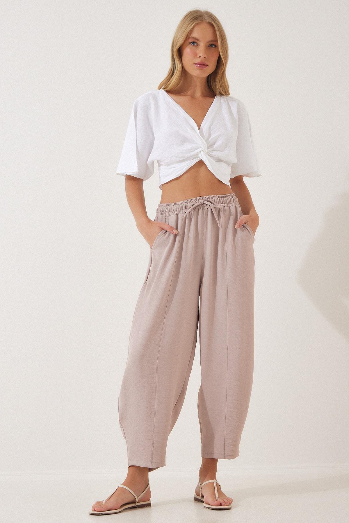 Cream Ayrobin Shalwar Trousers, , large image number 1