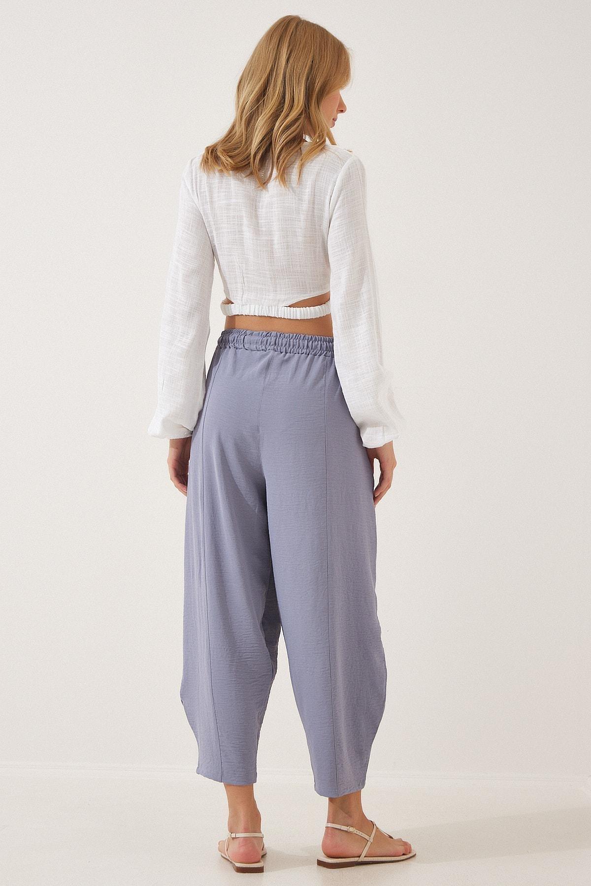 Happiness Istanbul - Grey Mid Waist Carrot Pants