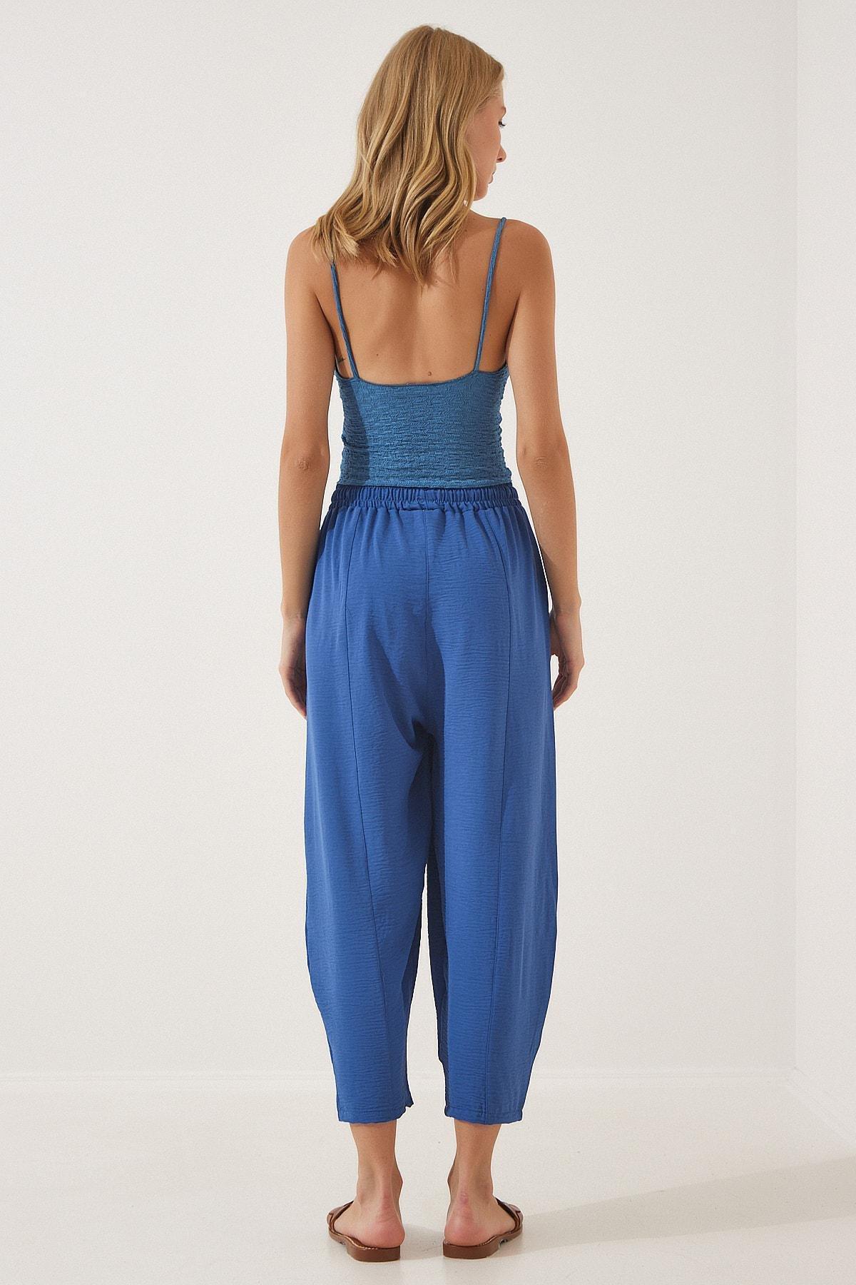 Happiness Istanbul - Navy Mid Waist Carrot Pants