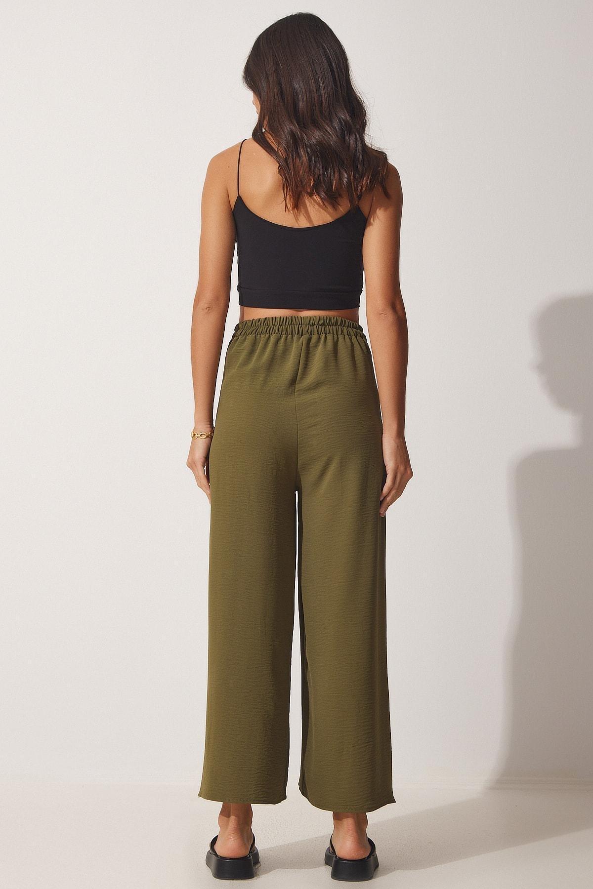 Khaki Skirt-Looking Trousers, , large image number 4
