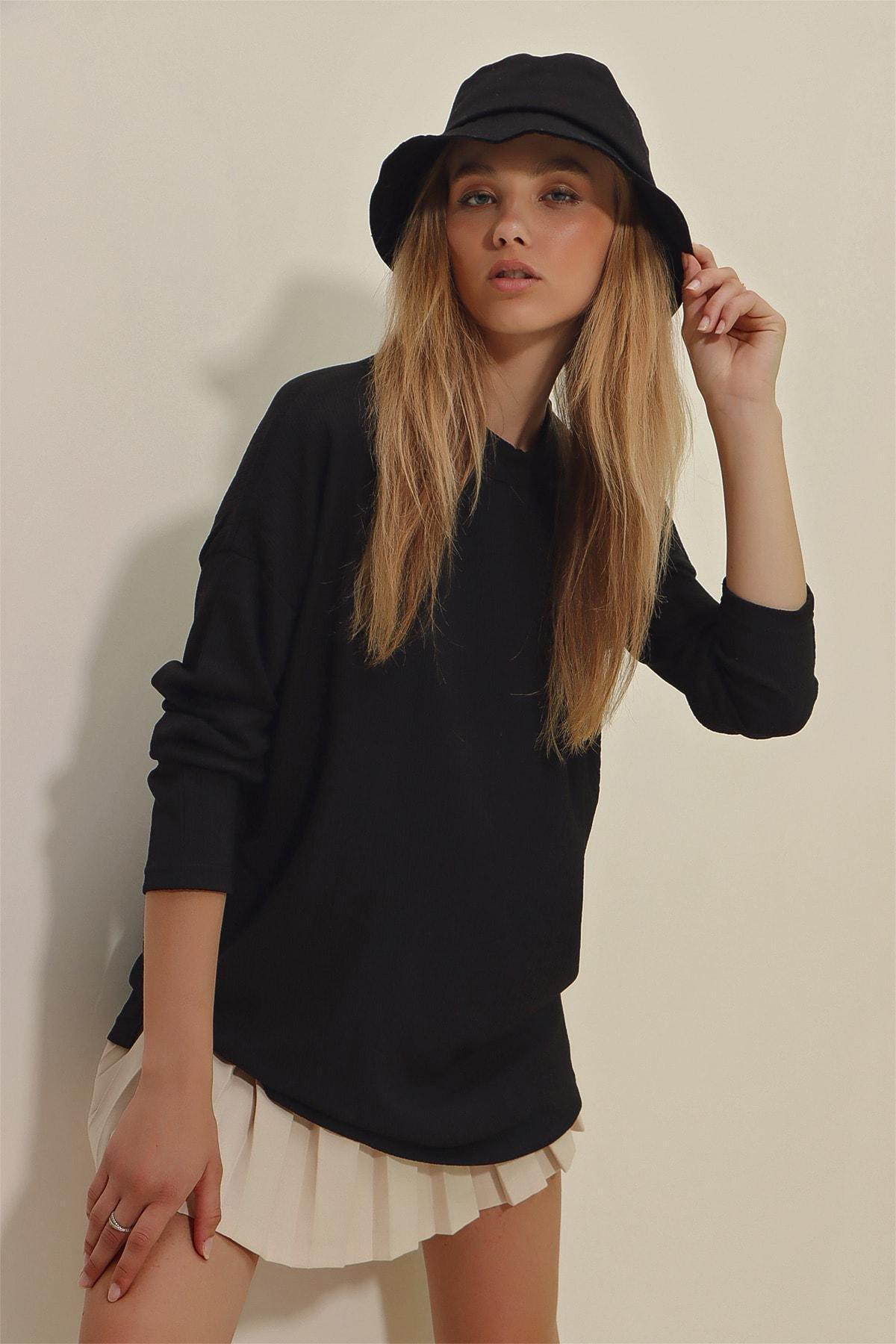 Black Oversize Blouse, , large image number 1