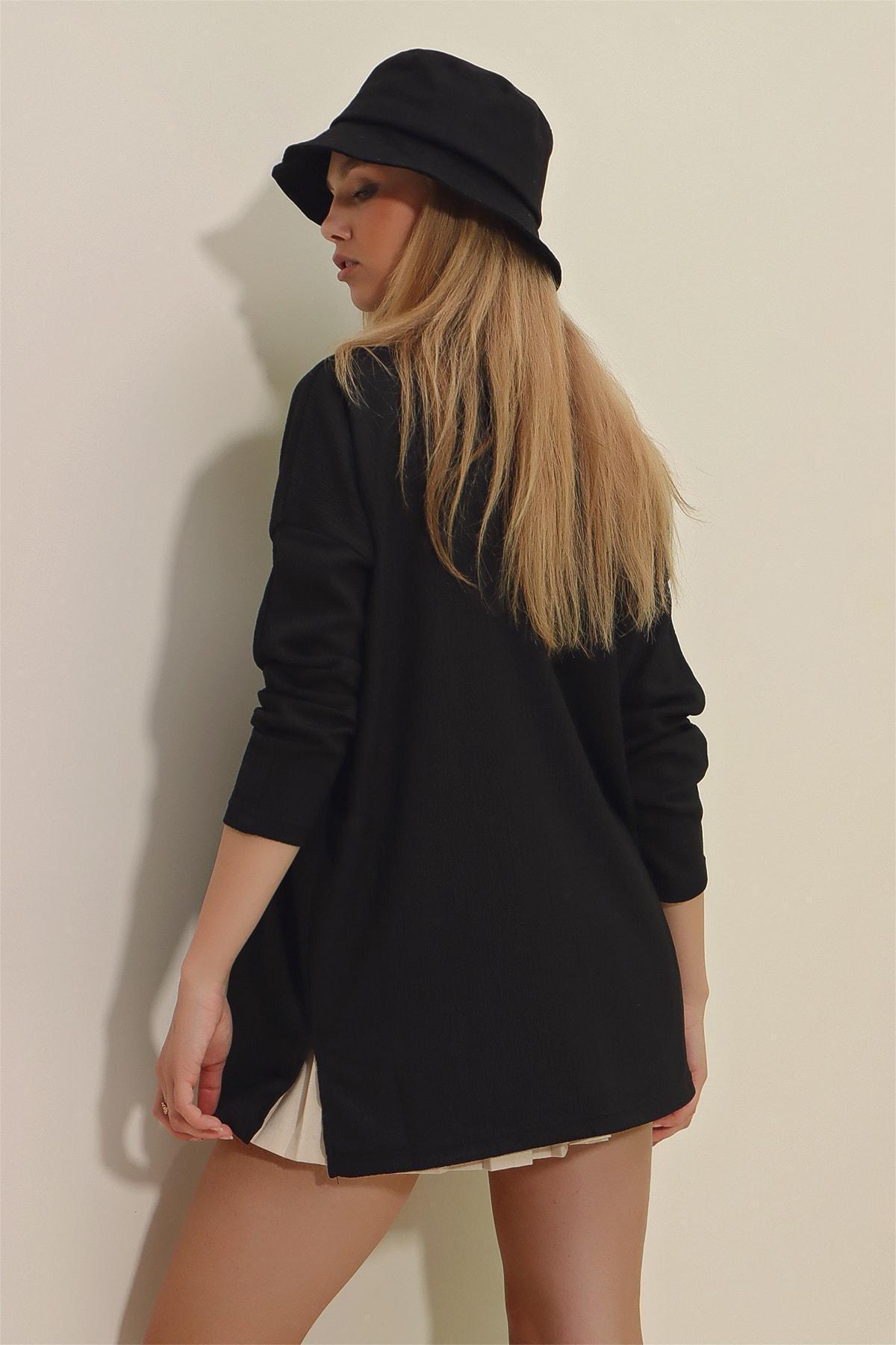 Black Oversize Blouse, , large image number 4