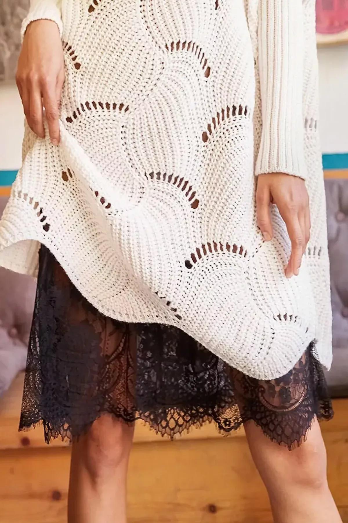 Black Midi Skirt, BLACK, large image number 1