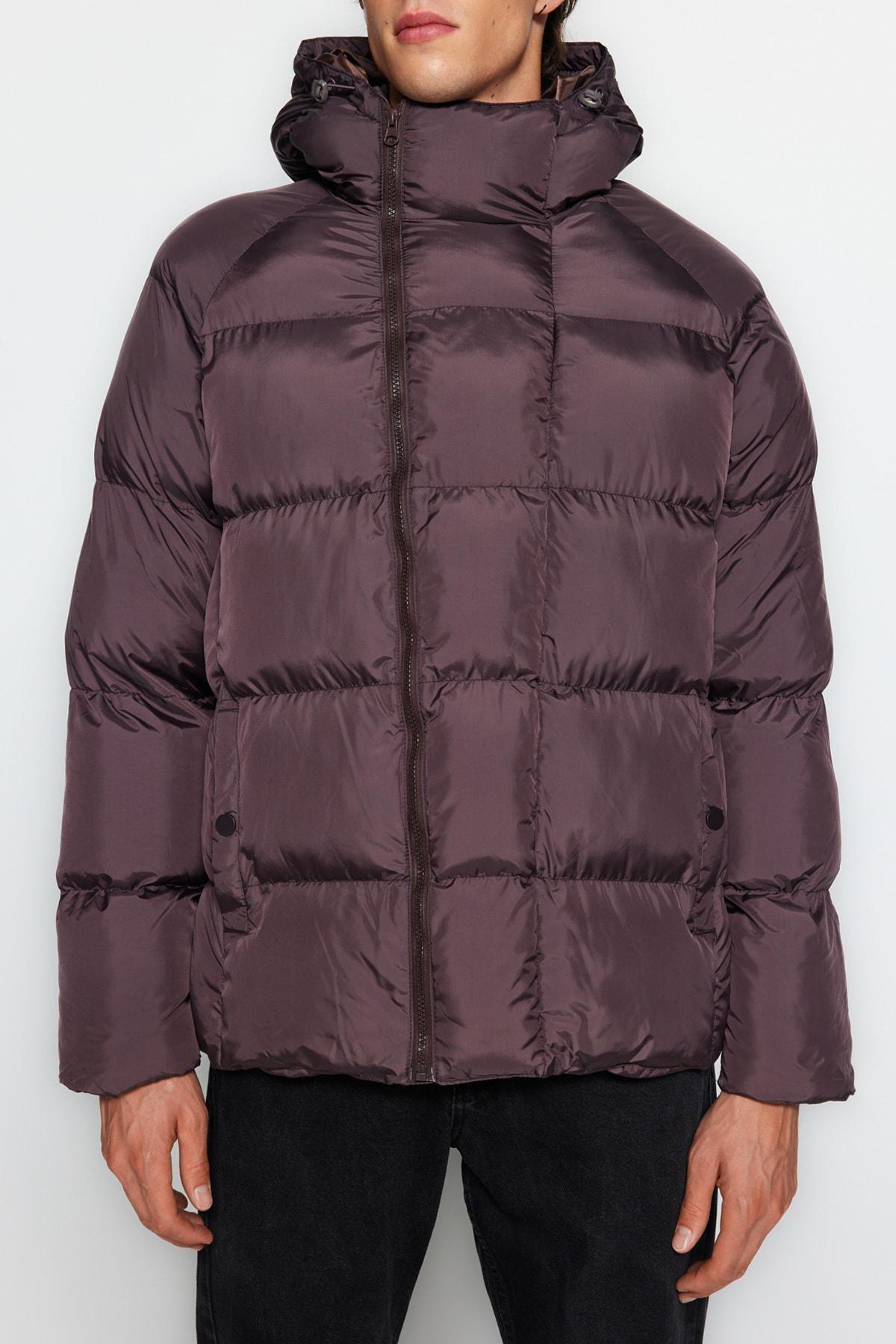 Brown Puffer Winter Jacket, , large image number 3