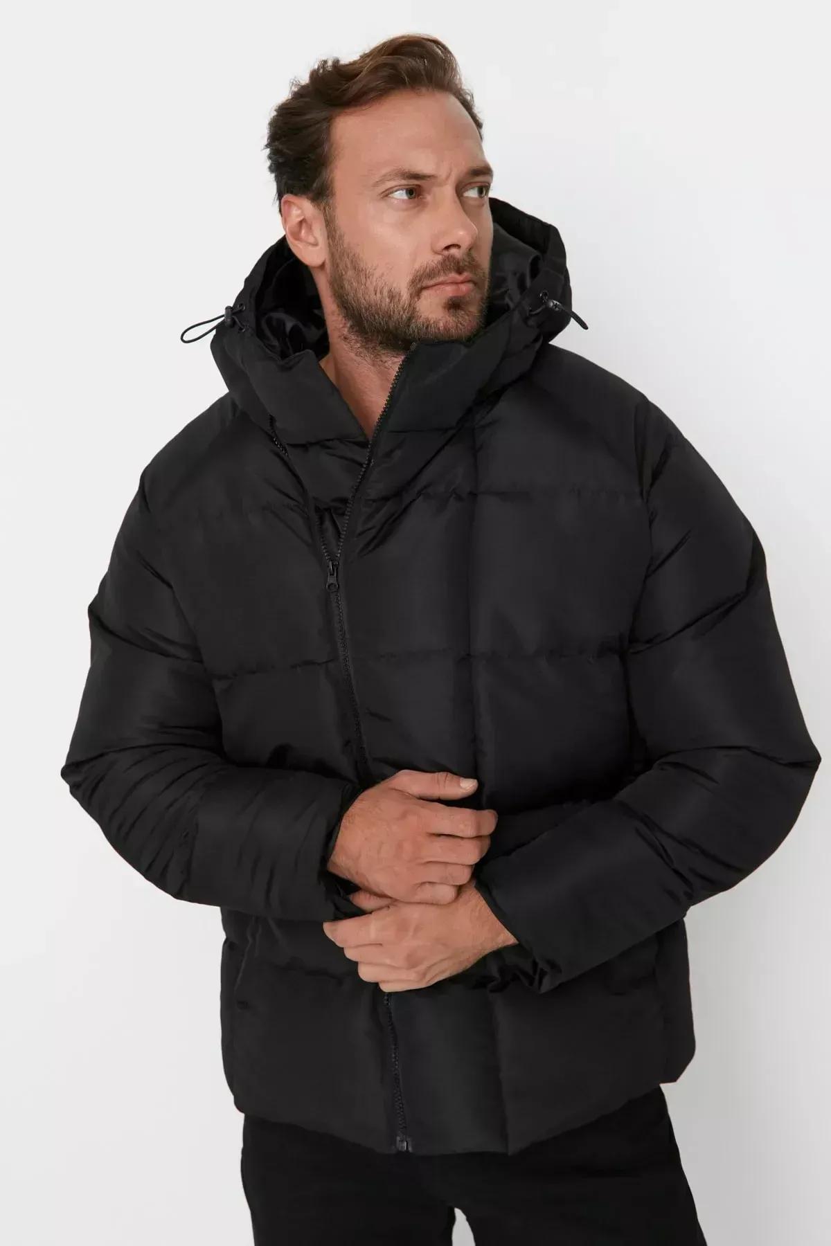 Khaki Basic Winter Jacket, , large image number 3