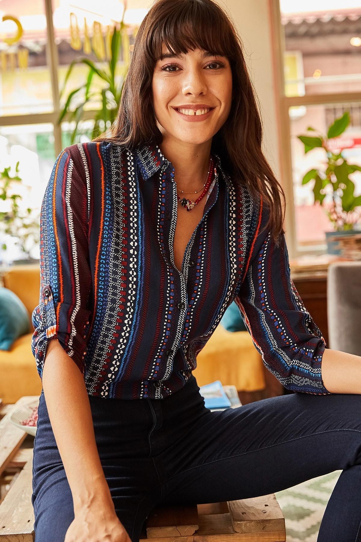 Multicolour Ethnic Pattern Shirt, , large image number 1