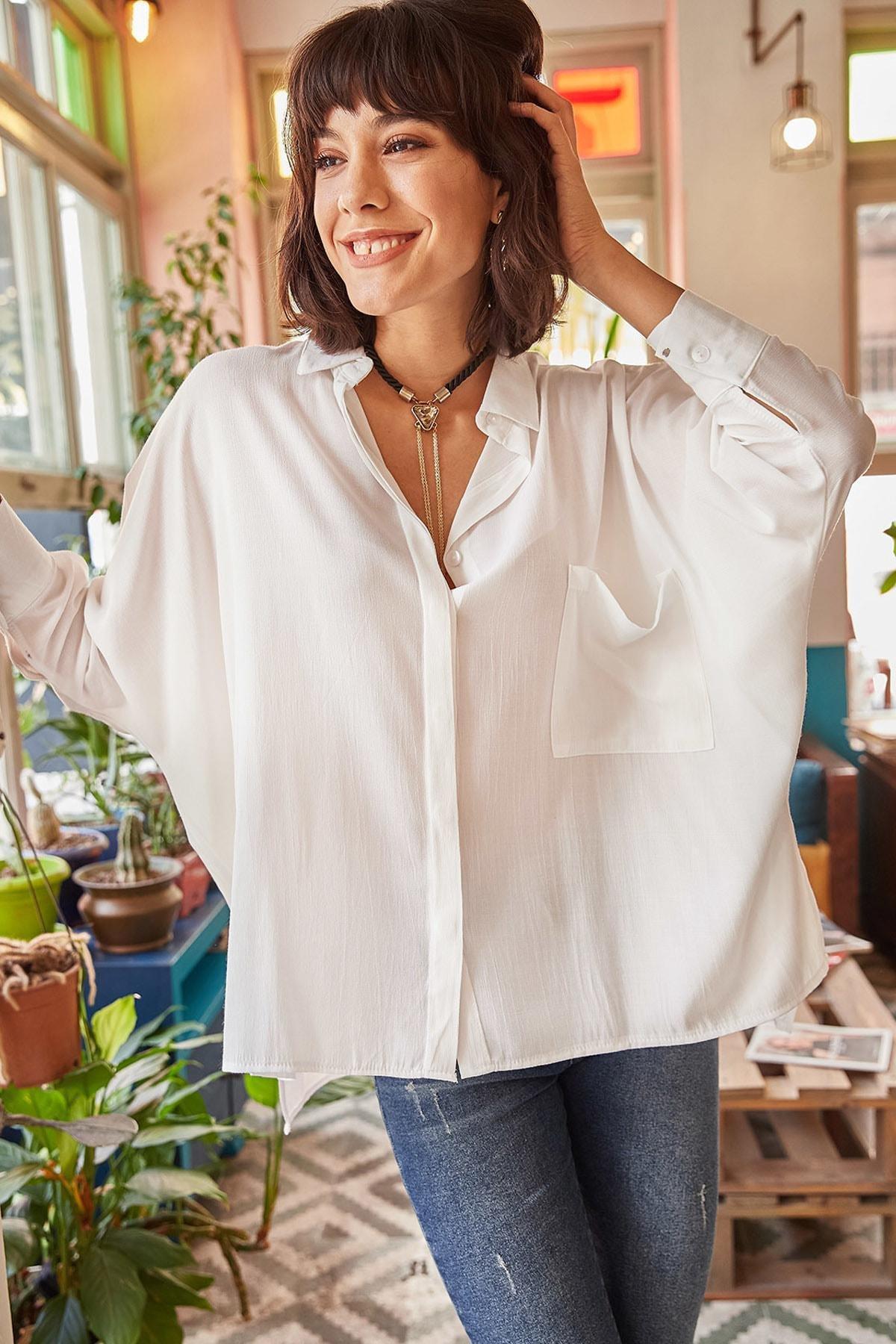 White Collared Shirt, White, large image number 0