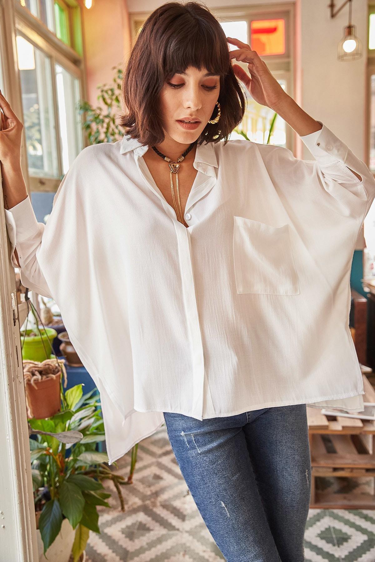 White Collared Shirt, White, large image number 2