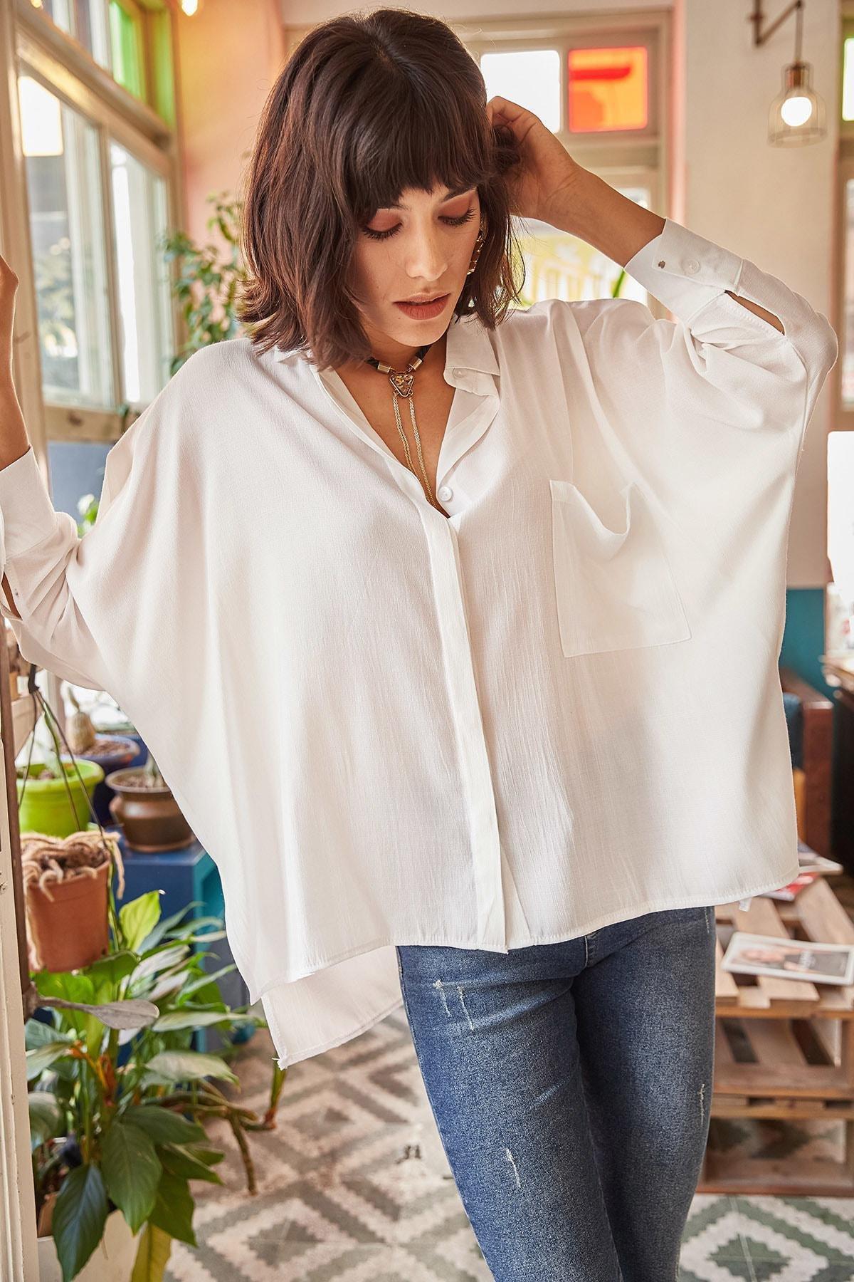 White Collared Shirt, White, large image number 3
