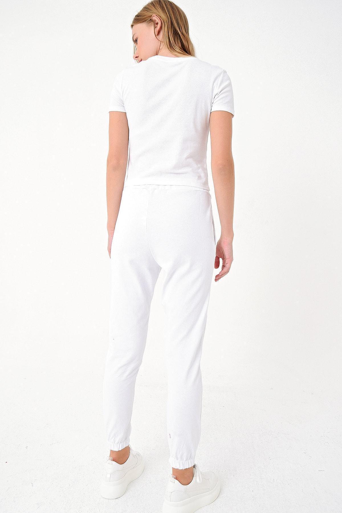 White Joggers Sweatpants, , large image number 7
