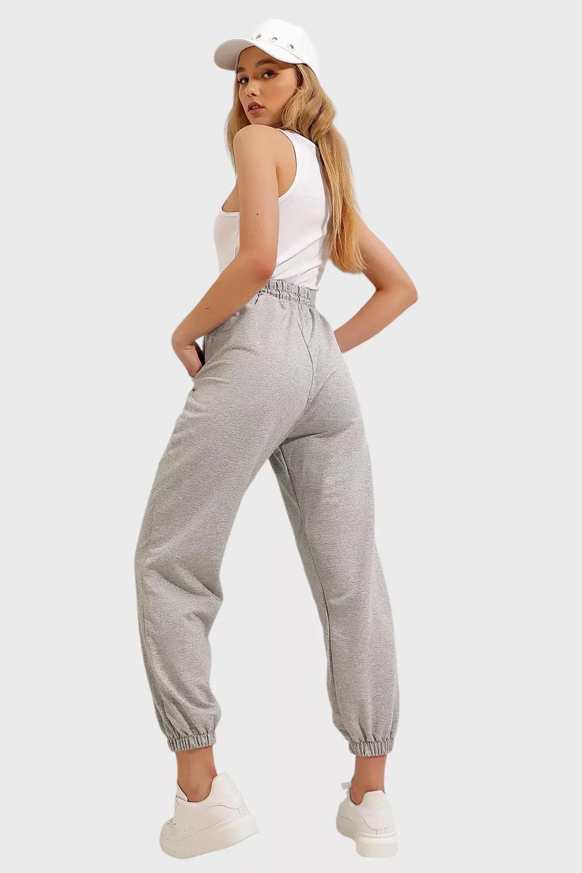 Grey Cotton Joggers Sweatpants, Gray, large image number 11