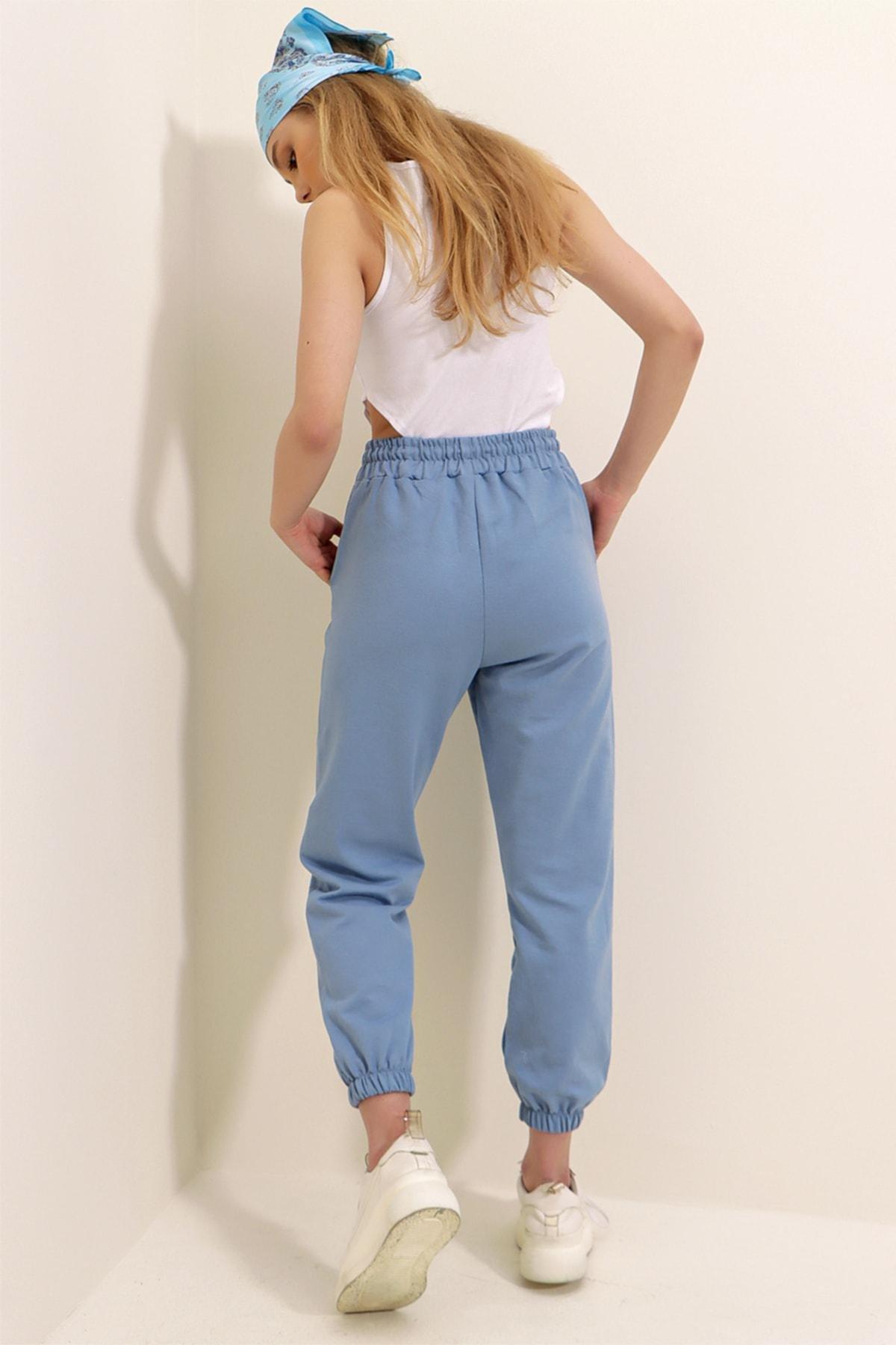 Blue Cotton Sweatpants, , large image number 3