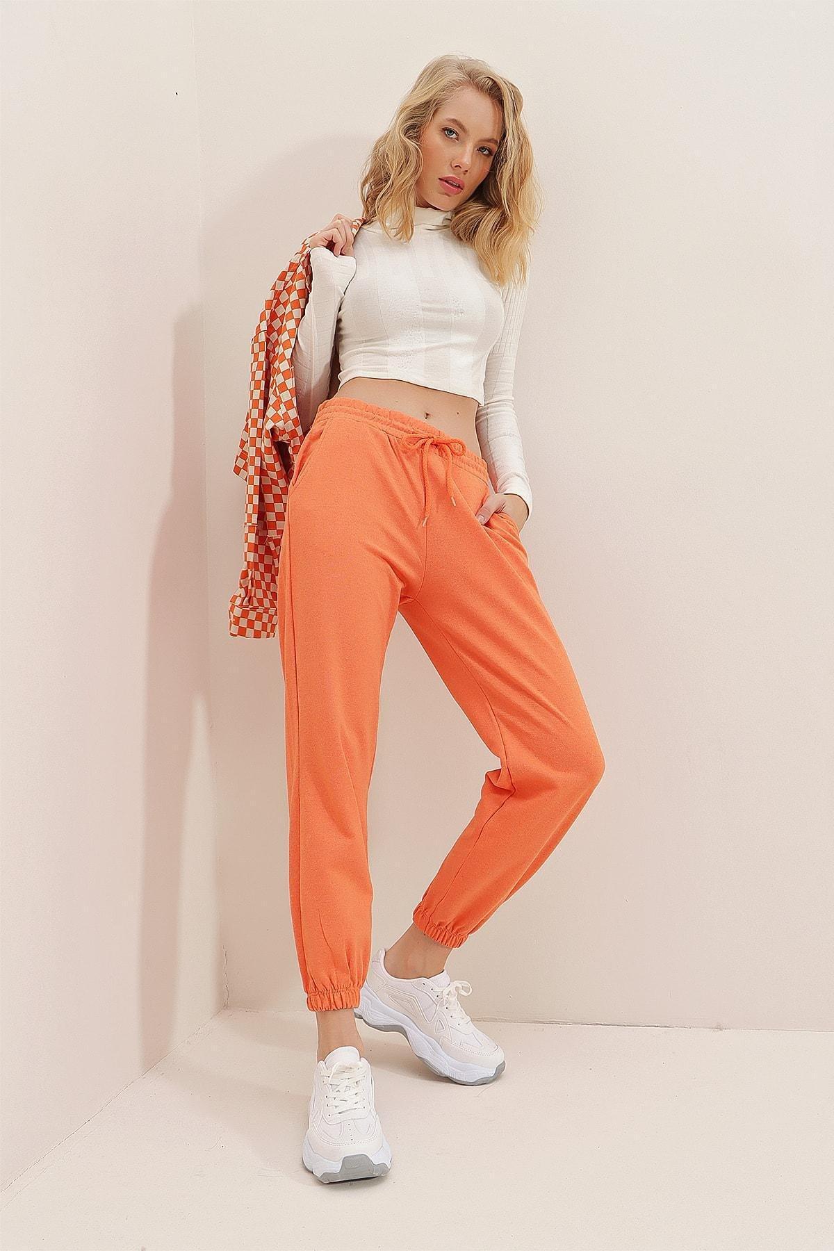 Orange Cotton Sweatpants, , medium
