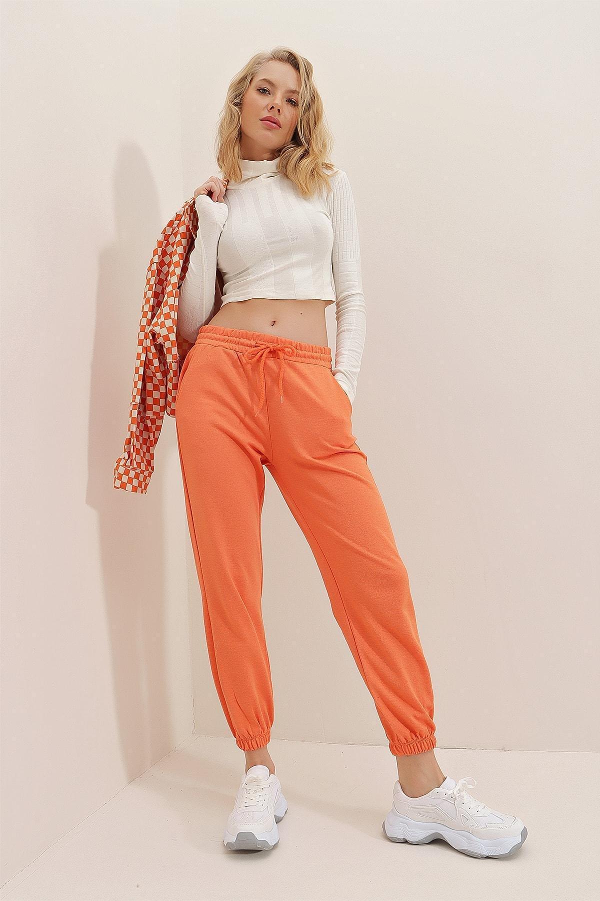 Orange Cotton Sweatpants, , large image number 1