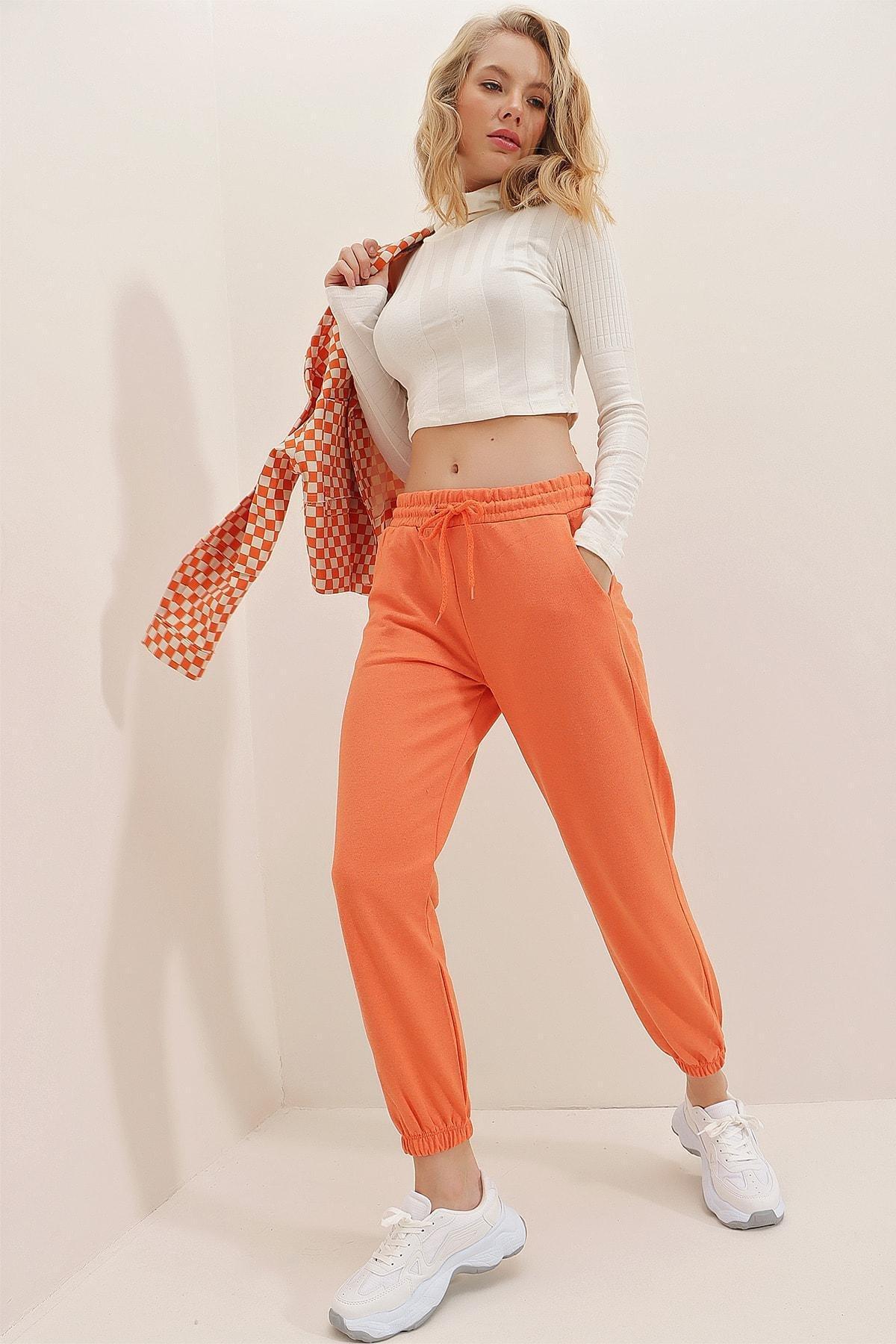 Orange Cotton Sweatpants, , large image number 2