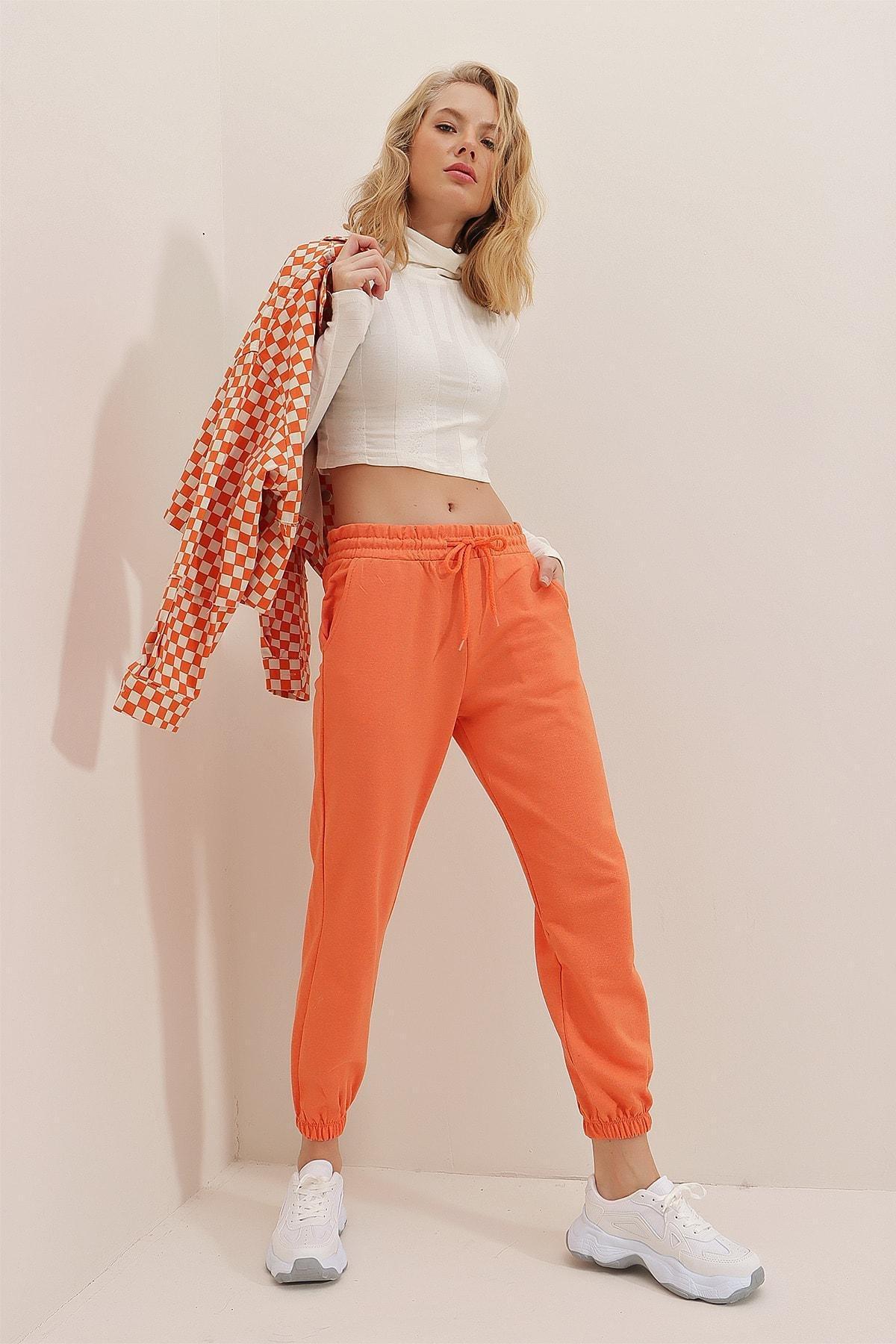 Orange Cotton Sweatpants, , large image number 4