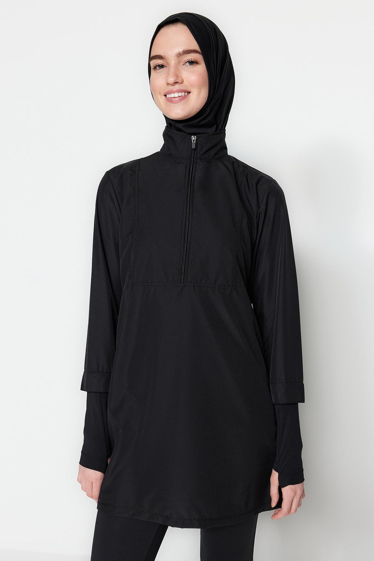 Trendyol - Black Performance Knitted Burkini Set