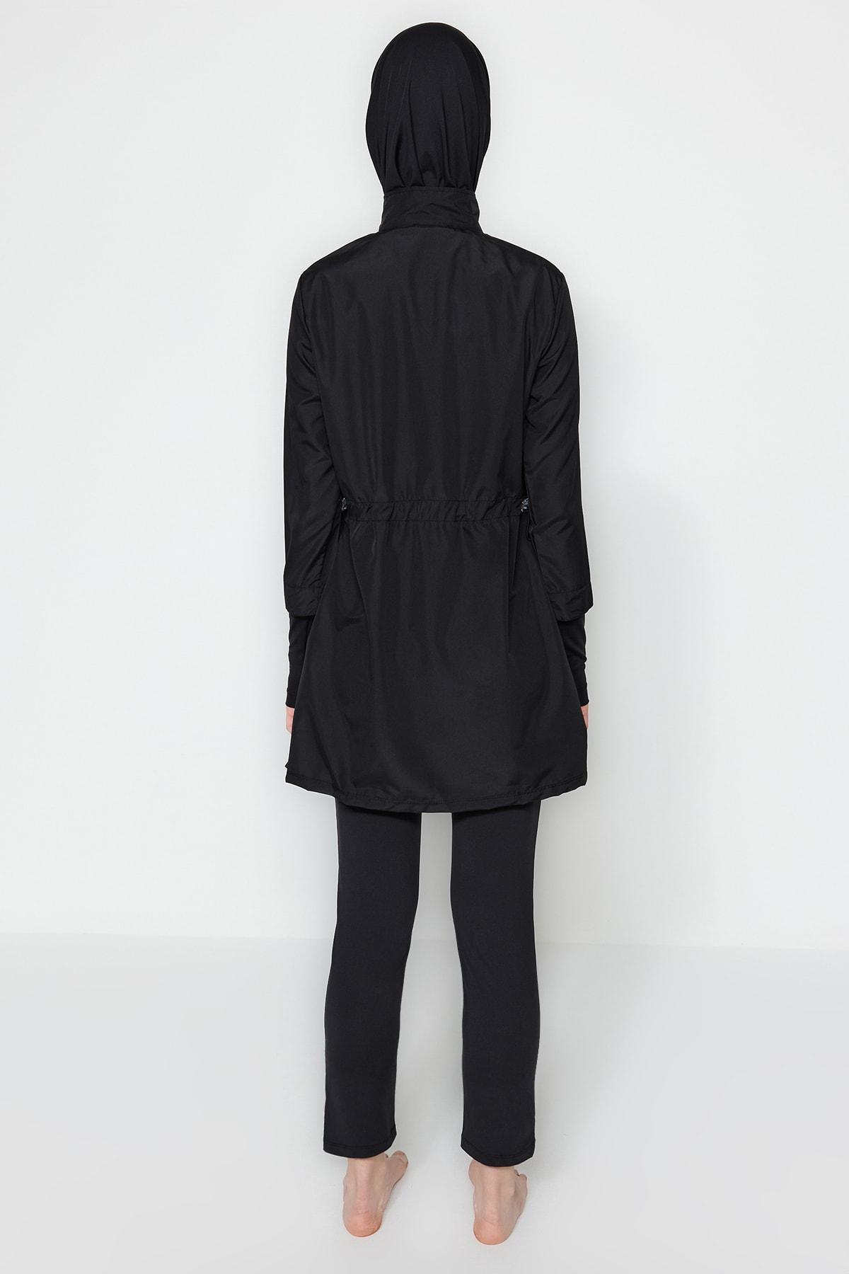 Trendyol - Black Performance Knitted Burkini Set