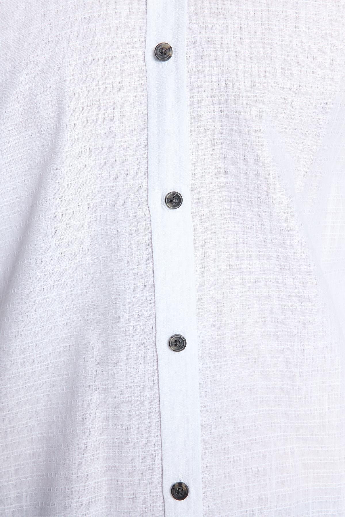 White Blue Slim Fit Shirt, , large image number 6