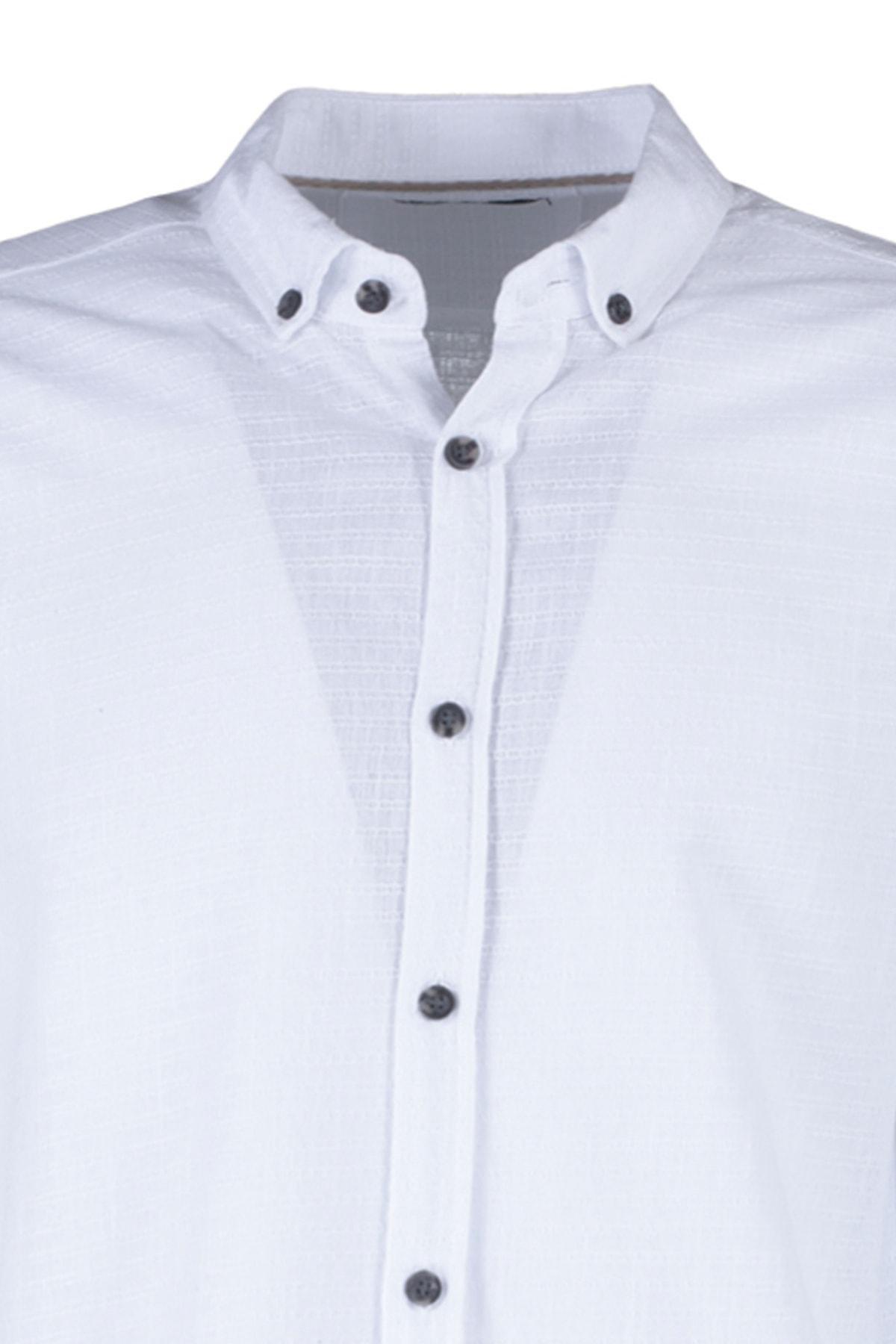 White Blue Slim Fit Shirt, , large image number 7