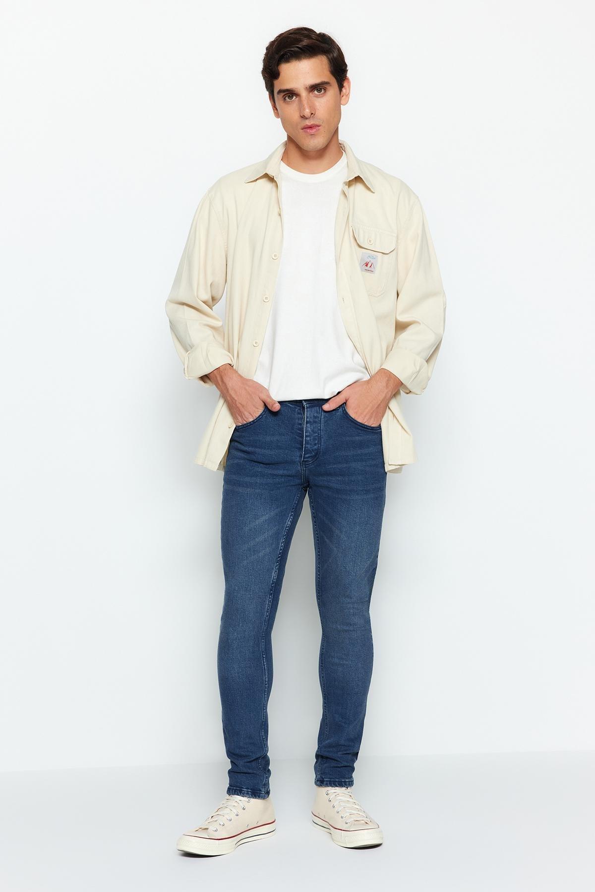 Navy Denim Skinny Jeans, , large image number 1