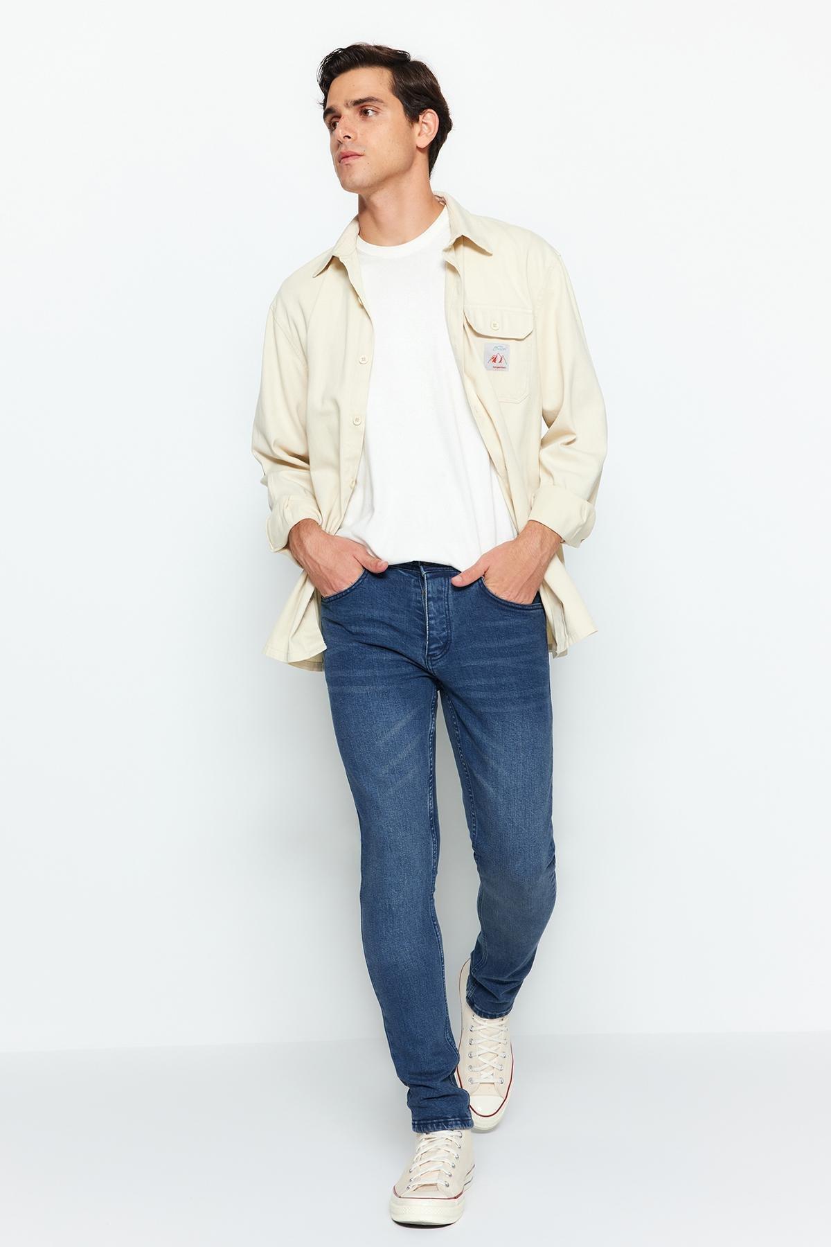 Navy Denim Skinny Jeans, , large image number 2