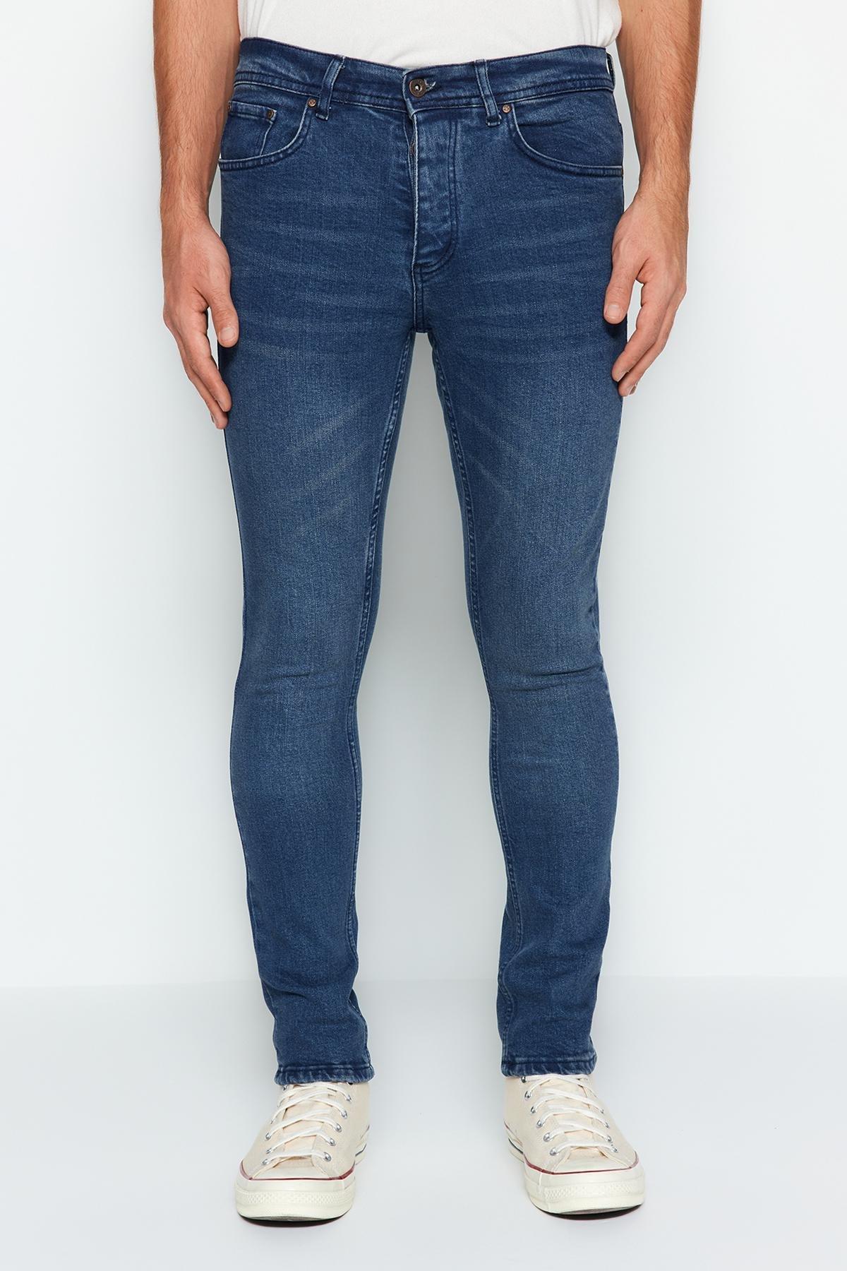 Navy Denim Skinny Jeans, , large image number 4