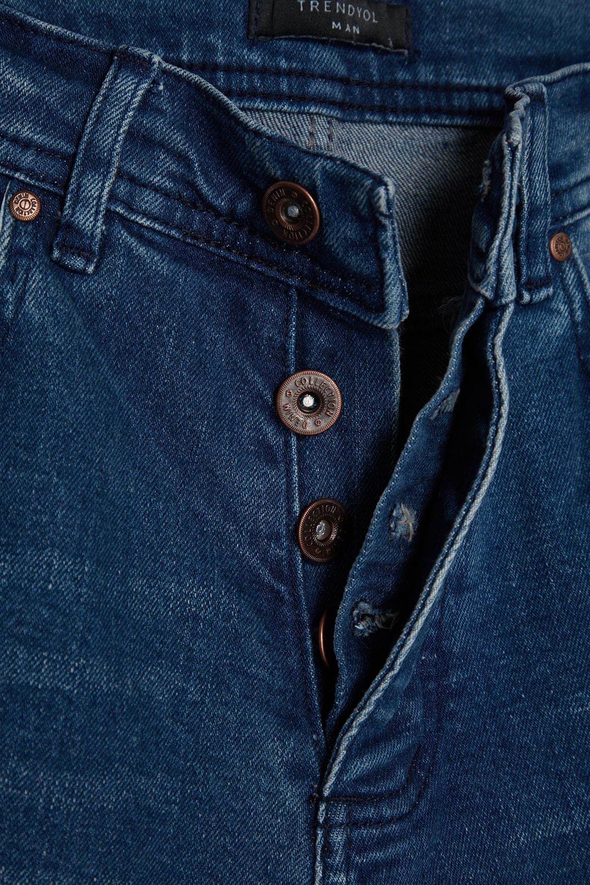 Navy Denim Skinny Jeans, Dark blue, large image number 7