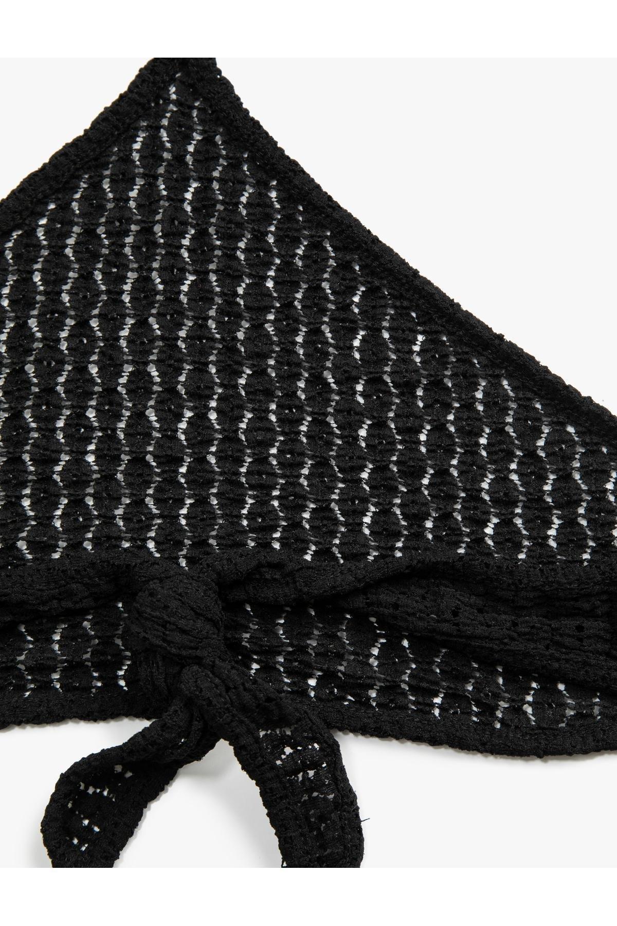 Black Halter Neck Bikini Top, , large image number 4