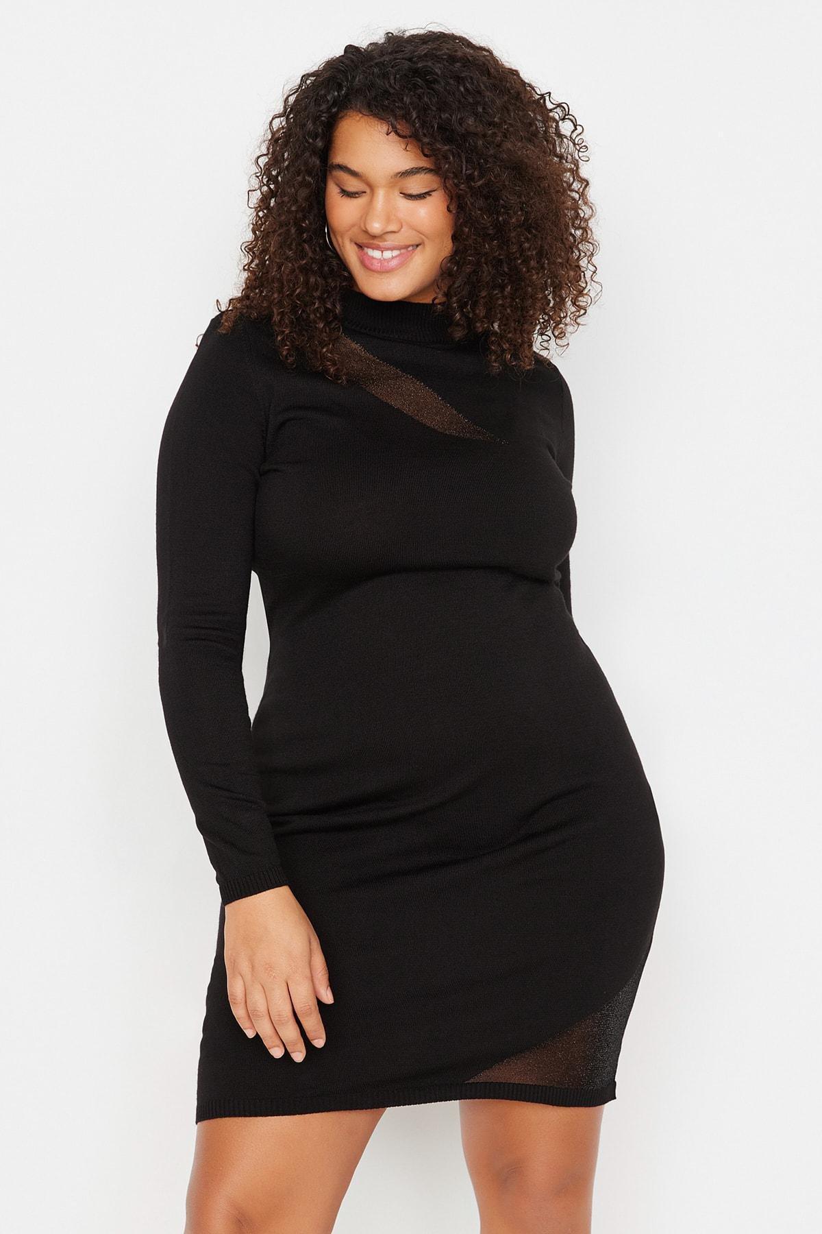 Black Bodycon Plus Size Dress, , large image number 1