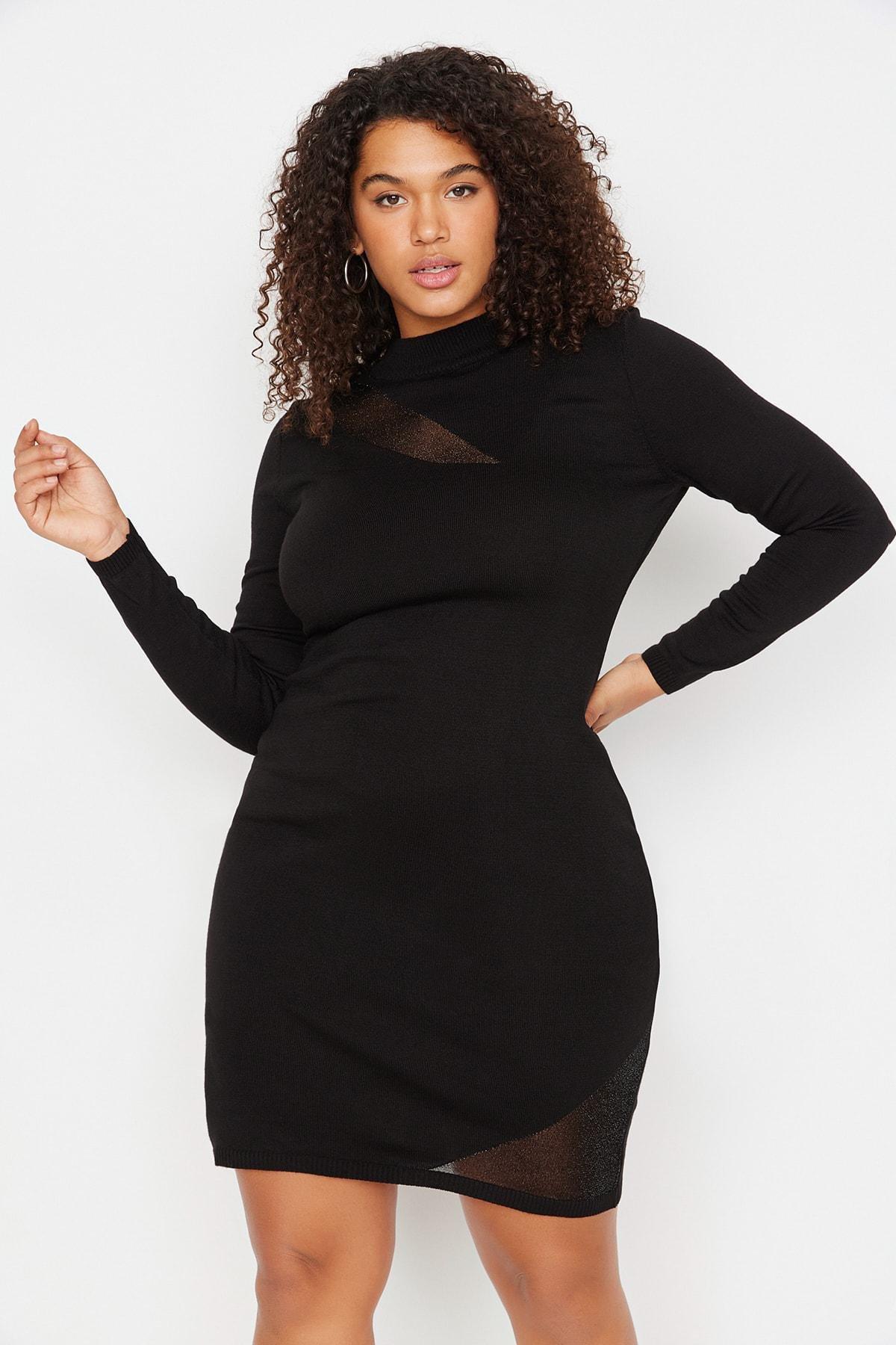 Black Bodycon Plus Size Dress, , large image number 2