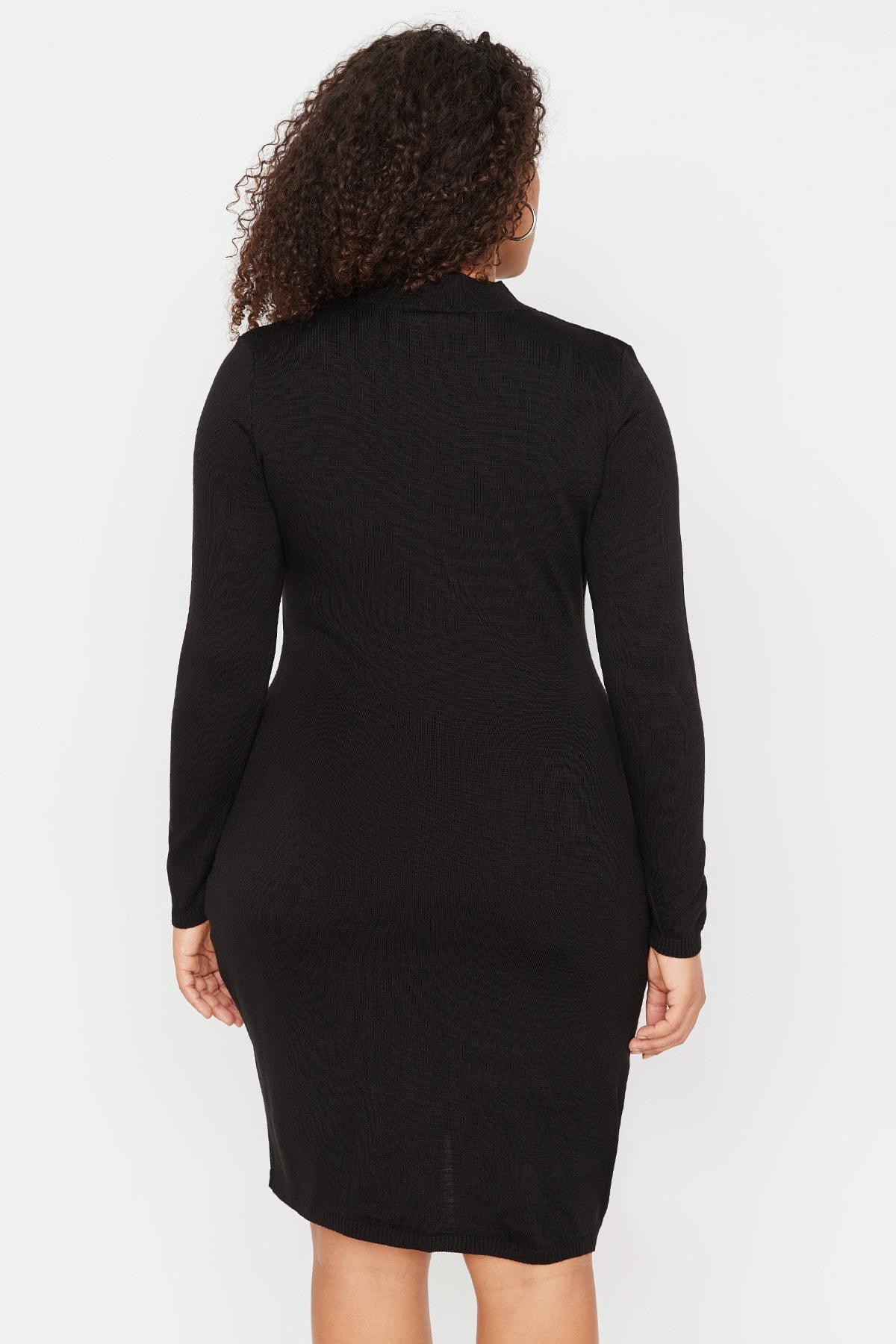 Black Bodycon Plus Size Dress, , large image number 4