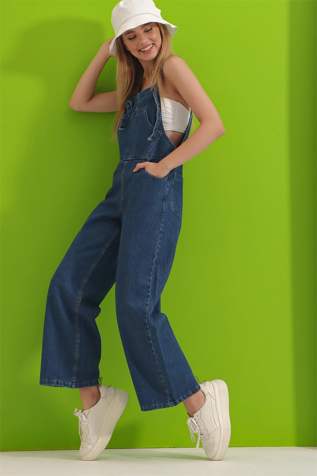 Blue Cotton Overalls, , large image number 1