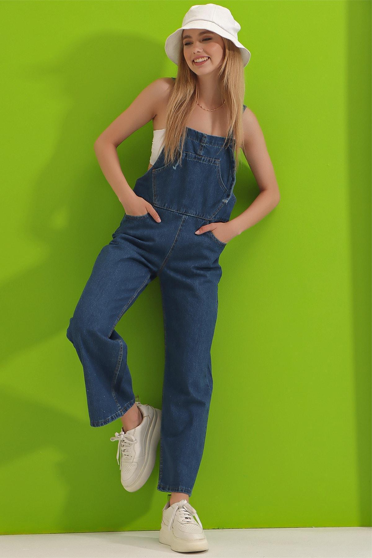 Blue Cotton Overalls, , large image number 2