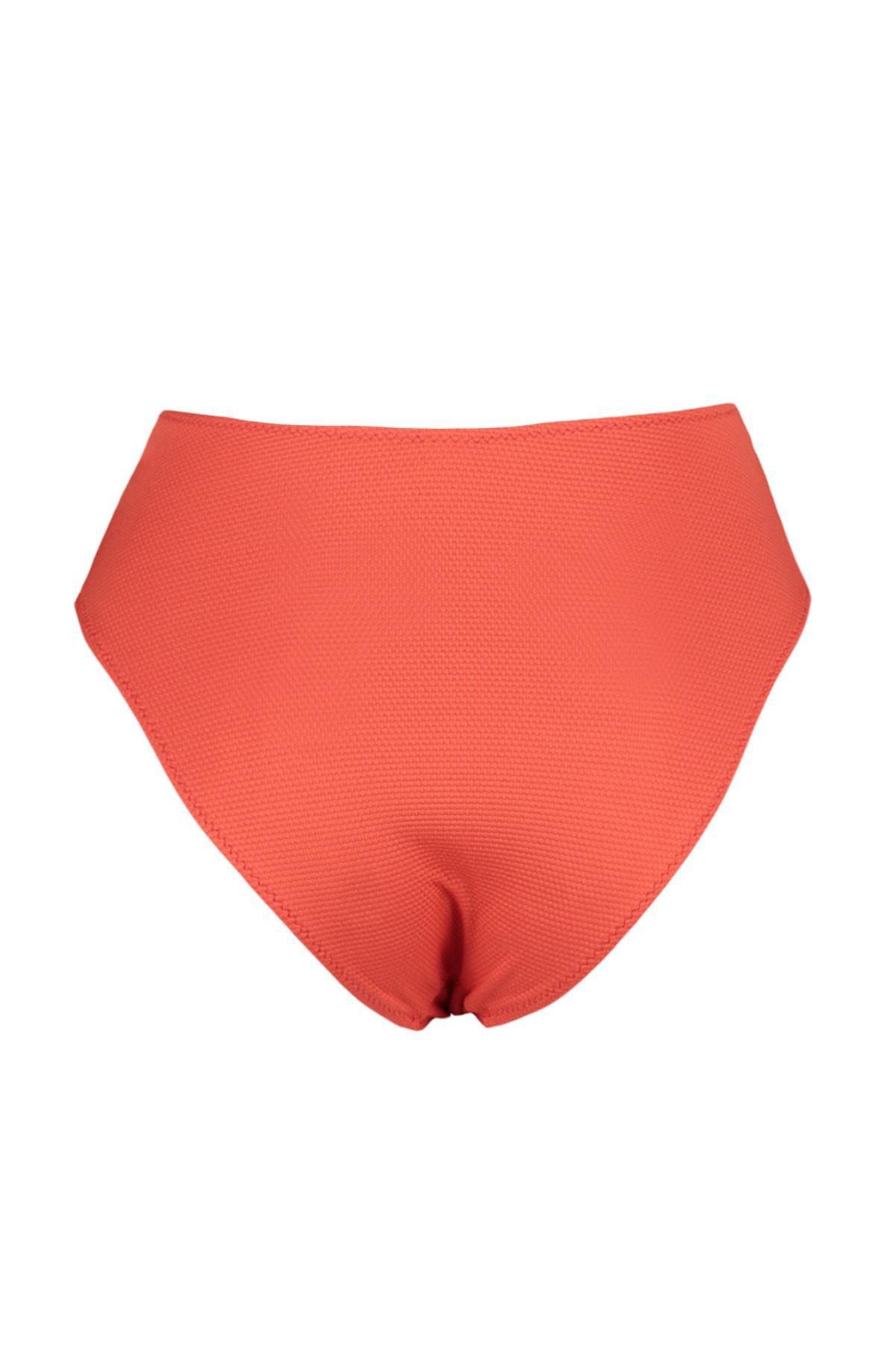 Trendyol - Red Mid Waist Bikini Bottom