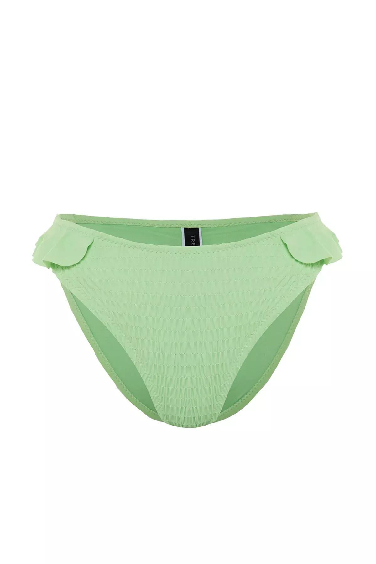 Green Plain Bikini Bottom, Green, medium