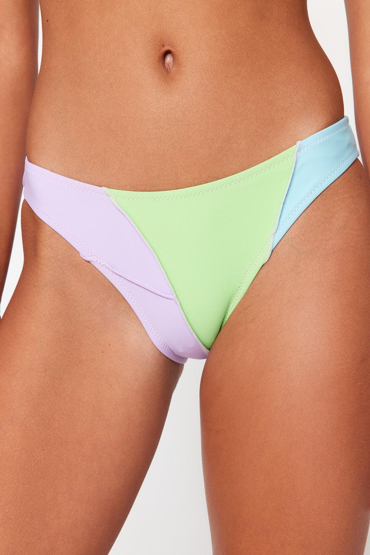 Multicolour Colourblock Bikini Bottom, , large image number 12